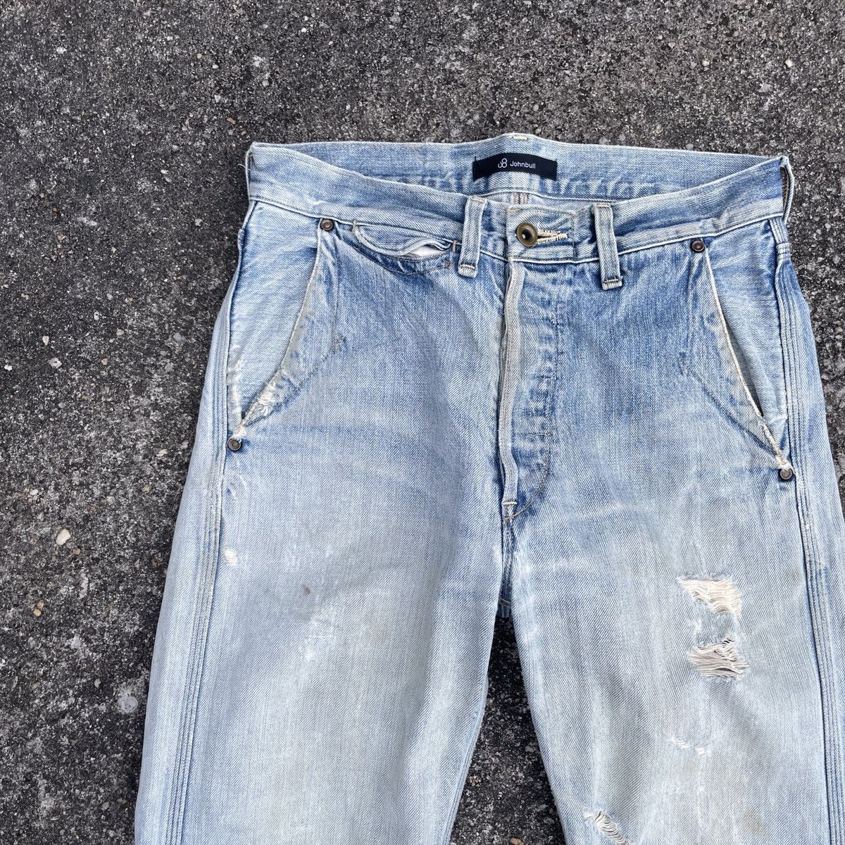 Johnbull Vintage John Bull Buckle Distressed Denim Jeans Size US 29 - 3 Thumbnail