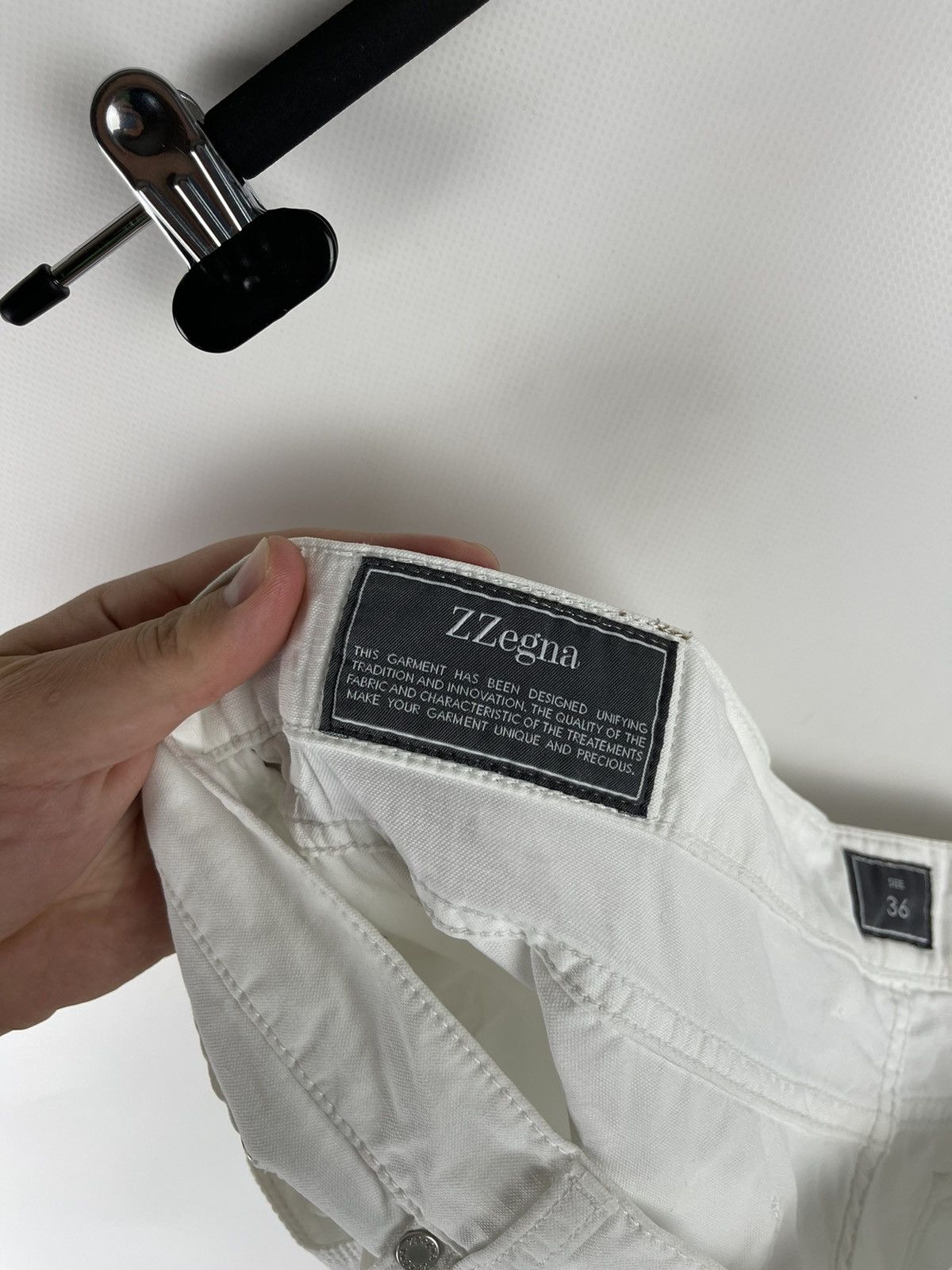 Ermenegildo Zegna ZZegna Slim fit white linen cotton chino casual pants Size US 36 / EU 52 - 15 Thumbnail