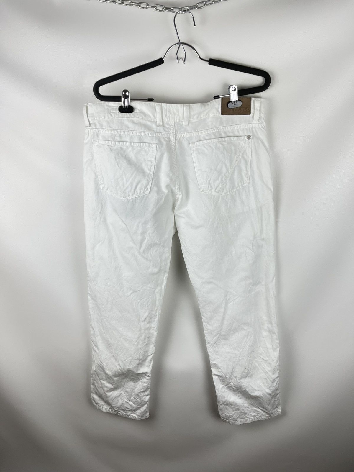 Ermenegildo Zegna ZZegna Slim fit white linen cotton chino casual pants Size US 36 / EU 52 - 9 Thumbnail
