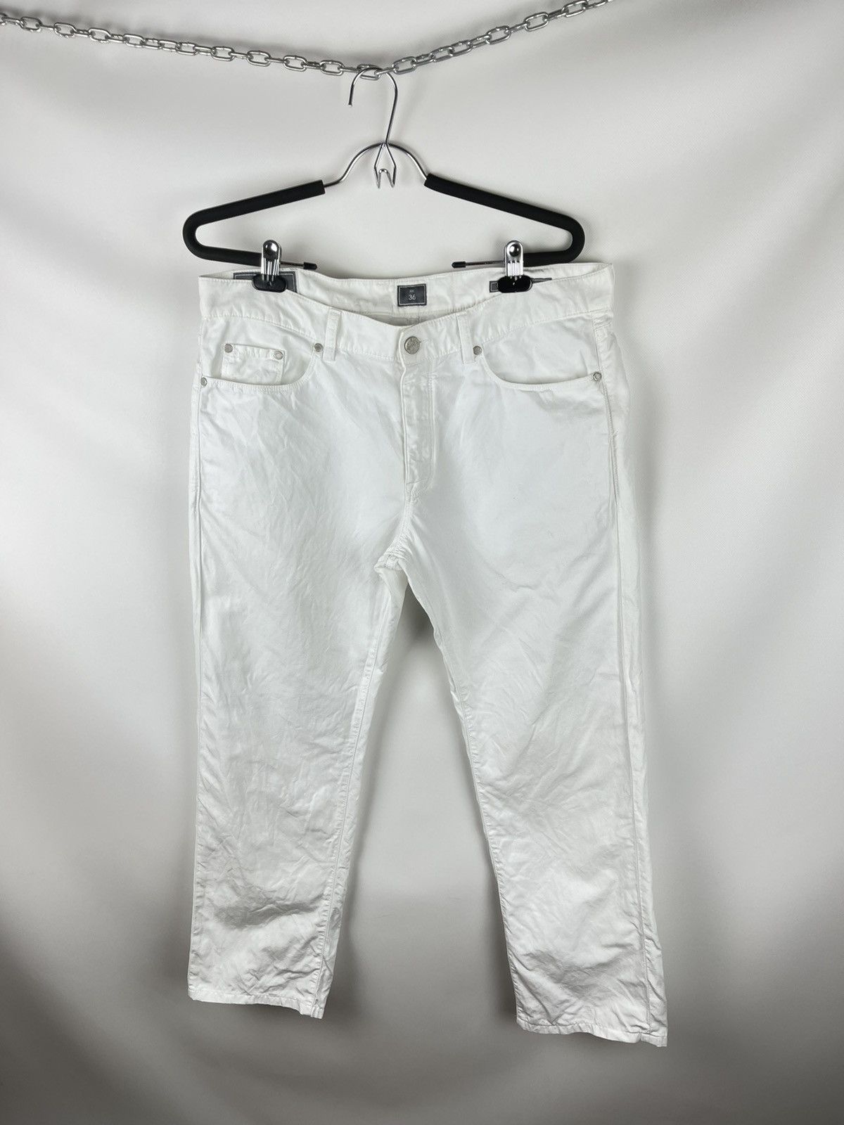 Ermenegildo Zegna ZZegna Slim fit white linen cotton chino casual pants Size US 36 / EU 52 - 2 Thumbnail