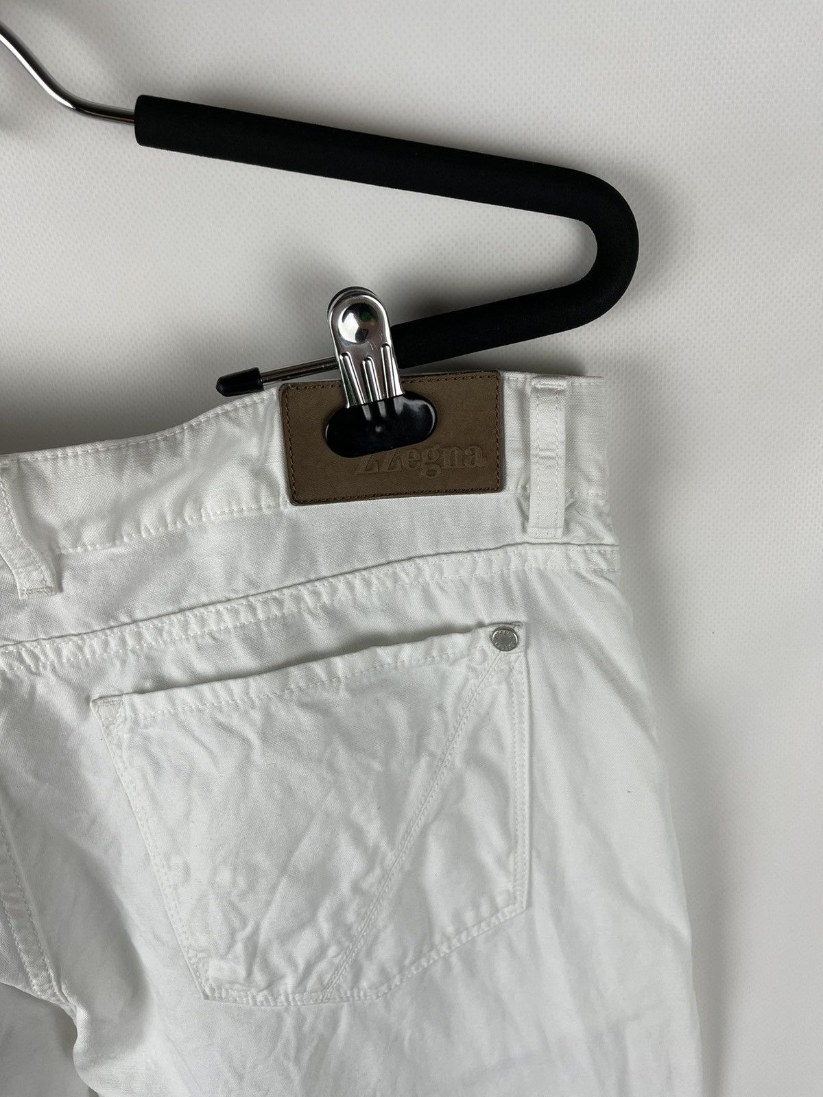 Ermenegildo Zegna ZZegna Slim fit white linen cotton chino casual pants Size US 36 / EU 52 - 12 Thumbnail