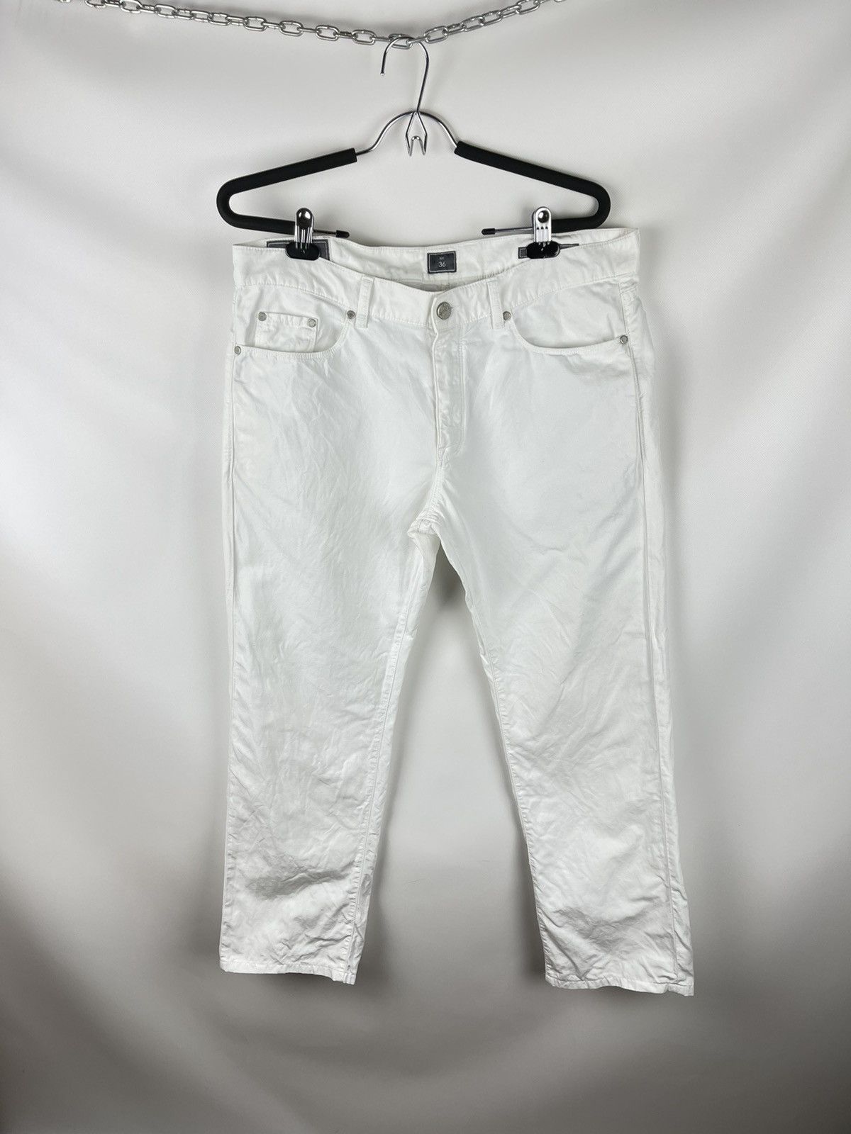 Ermenegildo Zegna ZZegna Slim fit white linen cotton chino casual pants Size US 36 / EU 52 - 1 Thumbnail