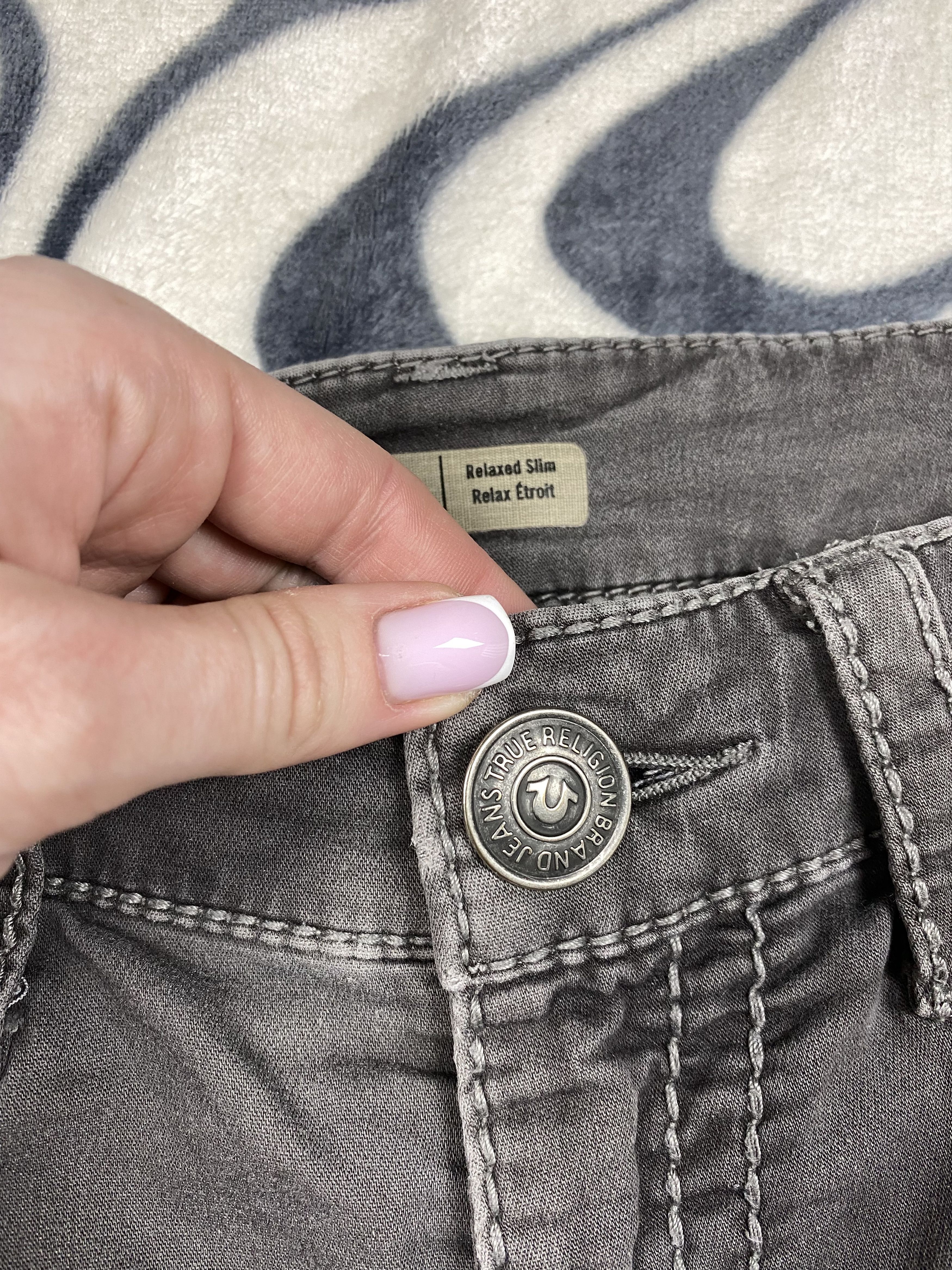 True Religion True Religion Mens Grey Denim Pants Jeans Size US 31 - 6 Thumbnail