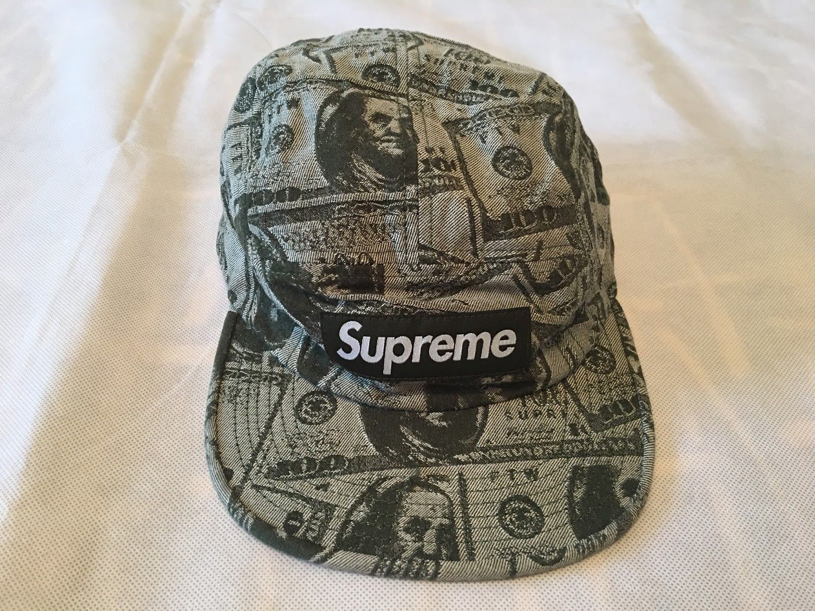 Supreme 100 Dollar Bill Camp Cap Green O/S FW17 FetishForTheseKicks