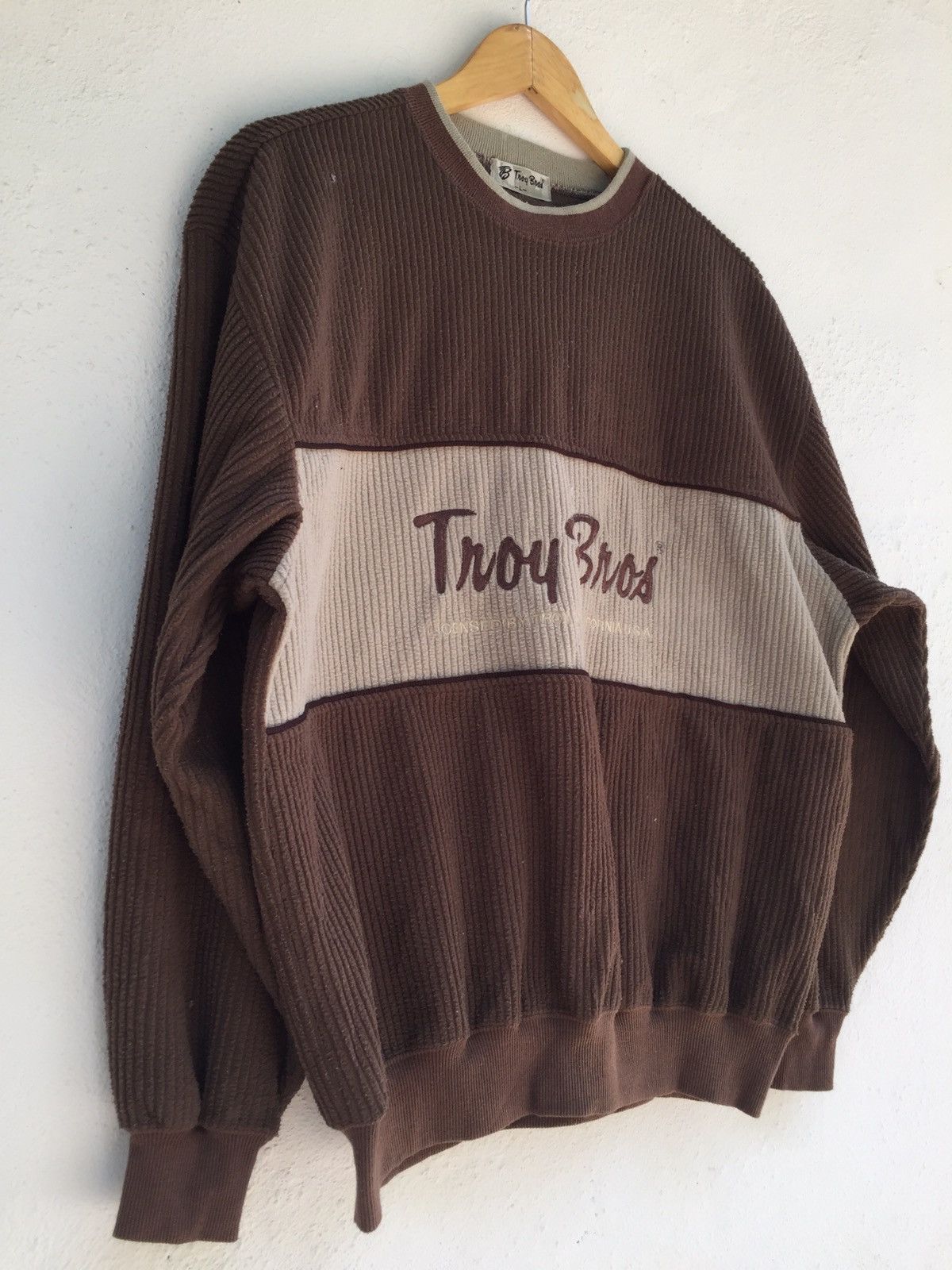 Japanese Brand TROY BROS BIG LOGO CORDUROY SWEATSHIRT Size US L / EU 52-54 / 3 - 3 Thumbnail