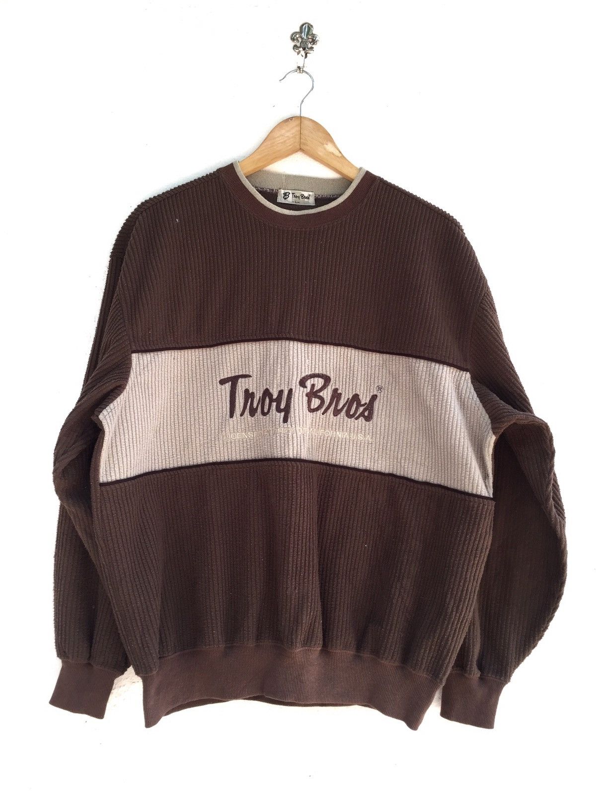 Japanese Brand TROY BROS BIG LOGO CORDUROY SWEATSHIRT Size US L / EU 52-54 / 3 - 1 Thumbnail