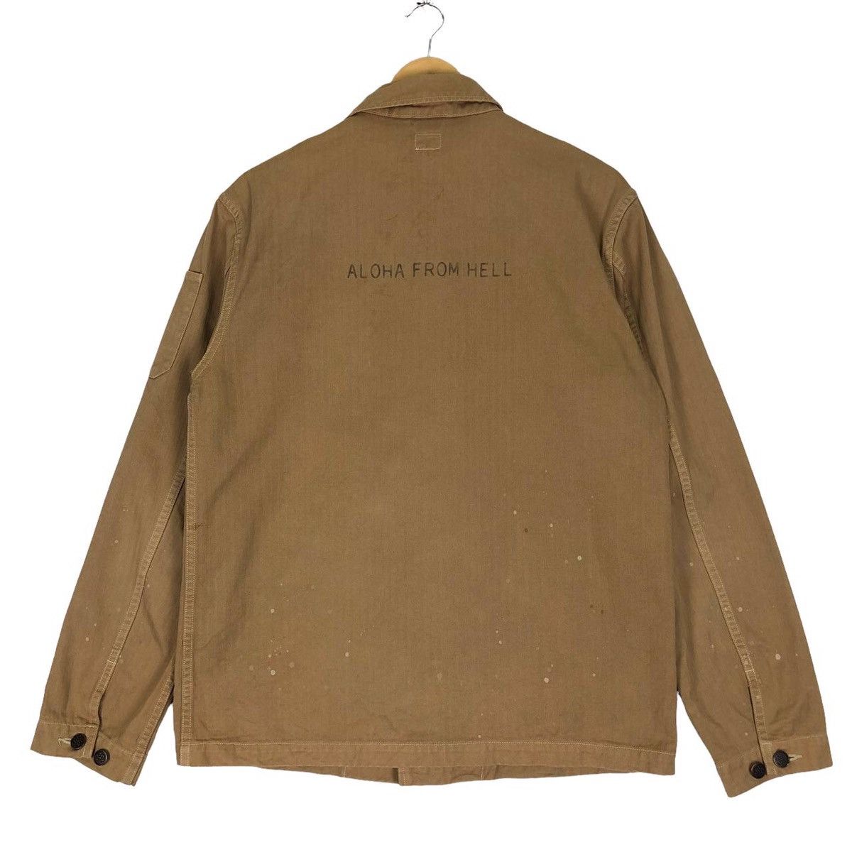 image of Military ‘Aloha From Hell’ 13 Stars Cootie Productions Paint Splatter in Brown, Men's (Size Medium)