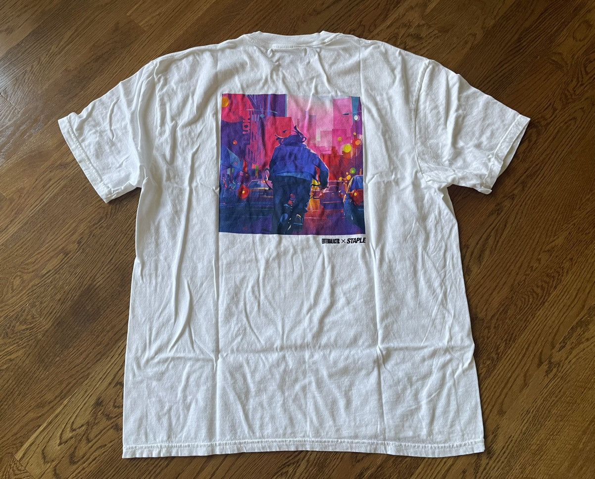 Extra Large Entergalactic Bike Chase Tee White Moon XL Shirt