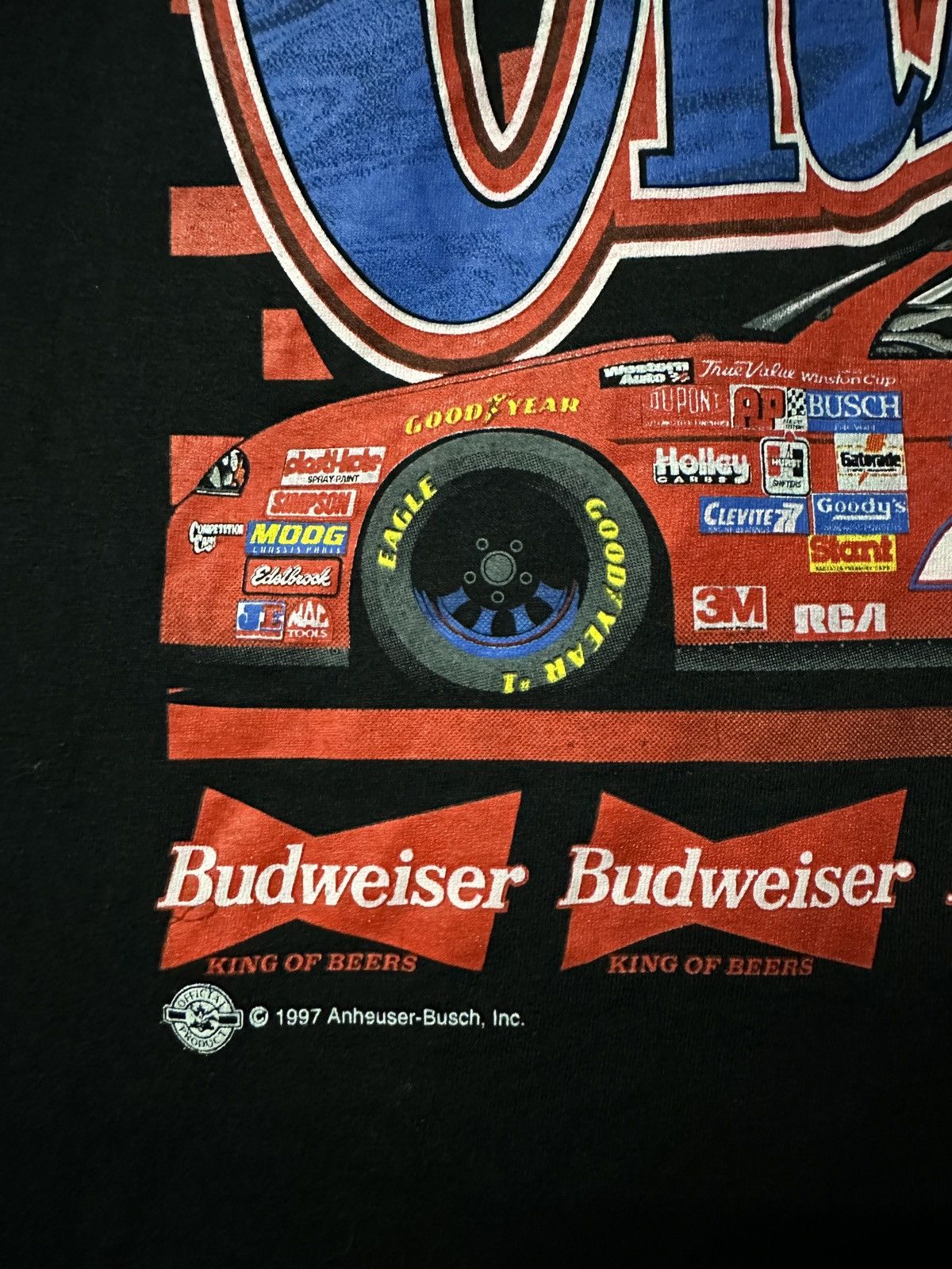 NASCAR × Vintage Vintage 90s Ricky Craven Bud Racing Mirror Print Tee Size US L / EU 52-54 / 3 - 4 Thumbnail