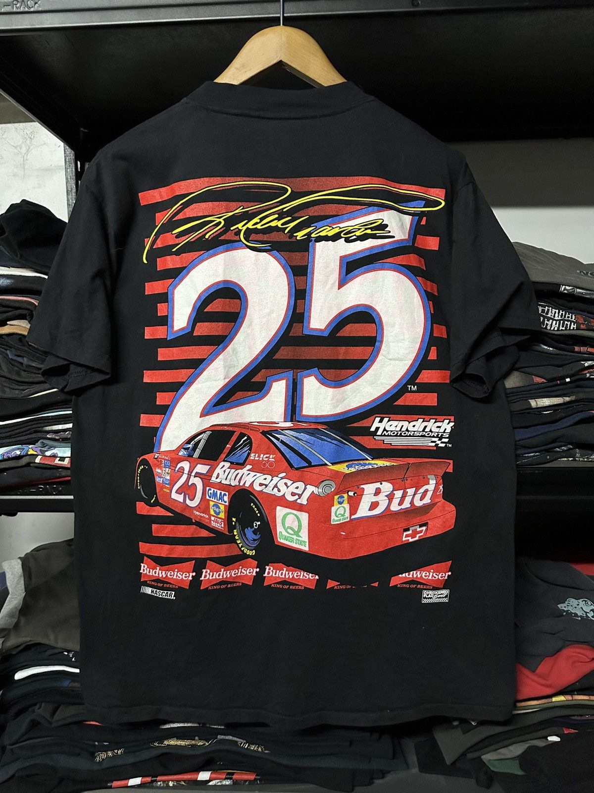 NASCAR × Vintage Vintage 90s Ricky Craven Bud Racing Mirror Print Tee Size US L / EU 52-54 / 3 - 2 Thumbnail