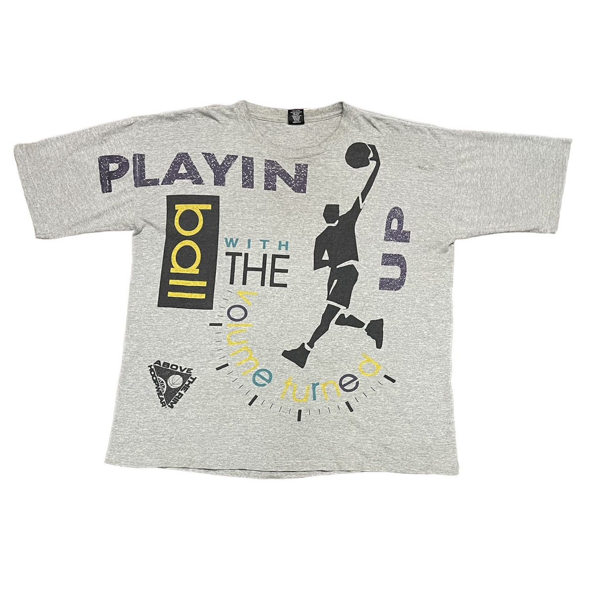 image of Vintage 90's Reebok Above The Rim Tee in Grey, Men's (Size XL)