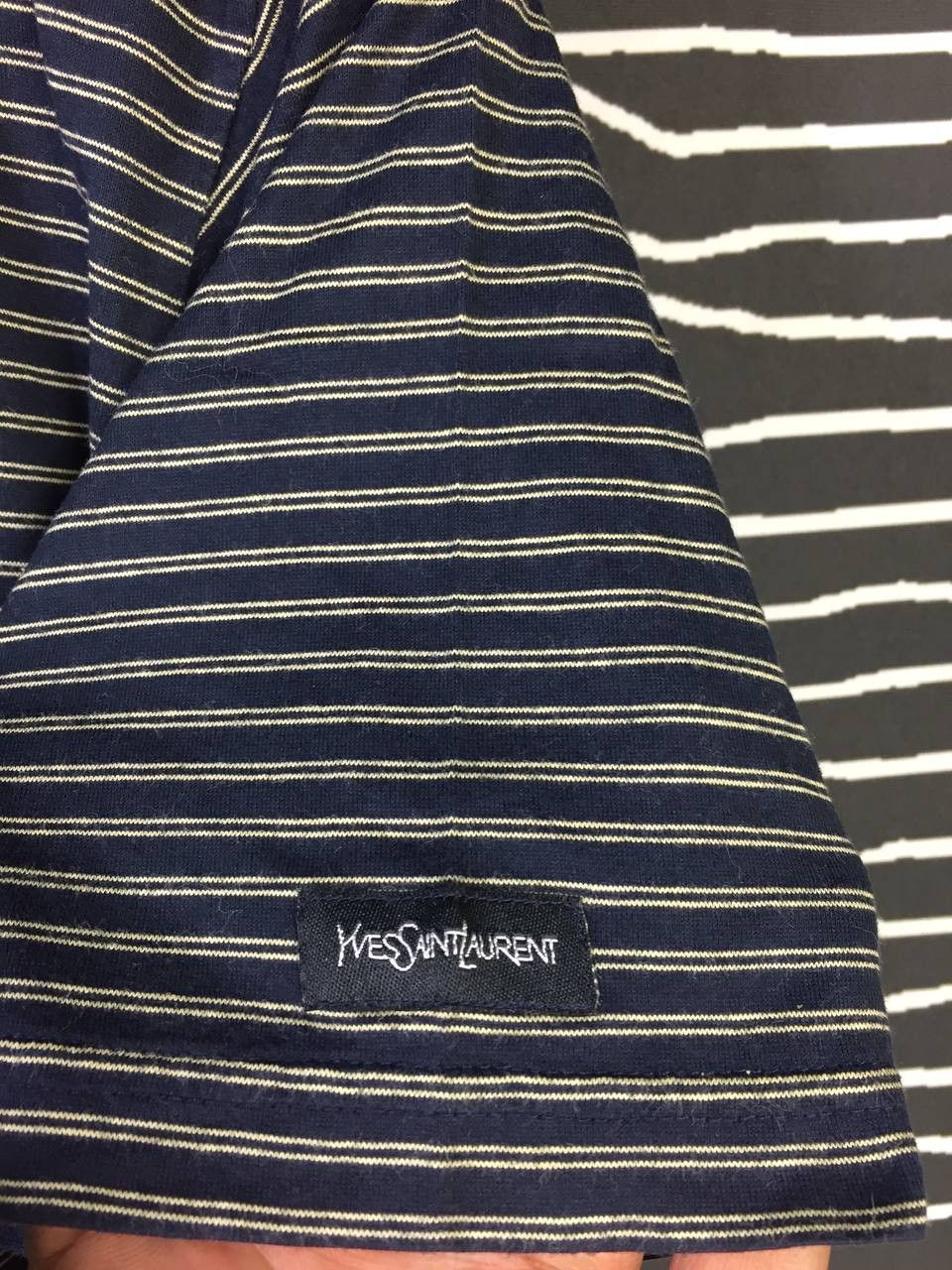 Yves Saint Laurent Vtg YSL Yves Saint Laurent Pour Homme Stripe Tee Size US M / EU 48-50 / 2 - 4 Thumbnail