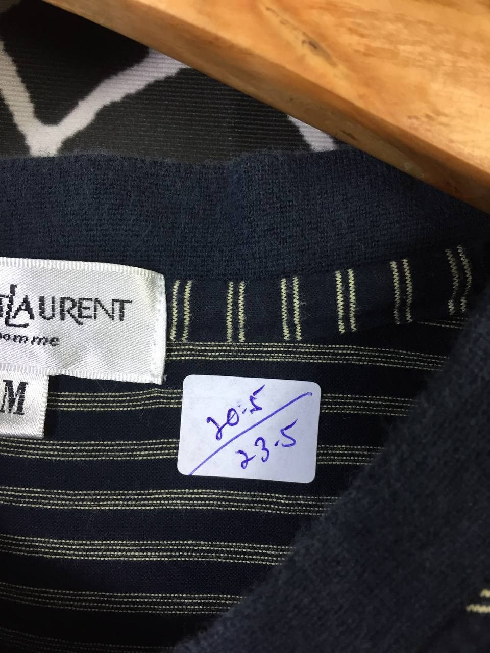 Yves Saint Laurent Vtg YSL Yves Saint Laurent Pour Homme Stripe Tee Size US M / EU 48-50 / 2 - 9 Thumbnail