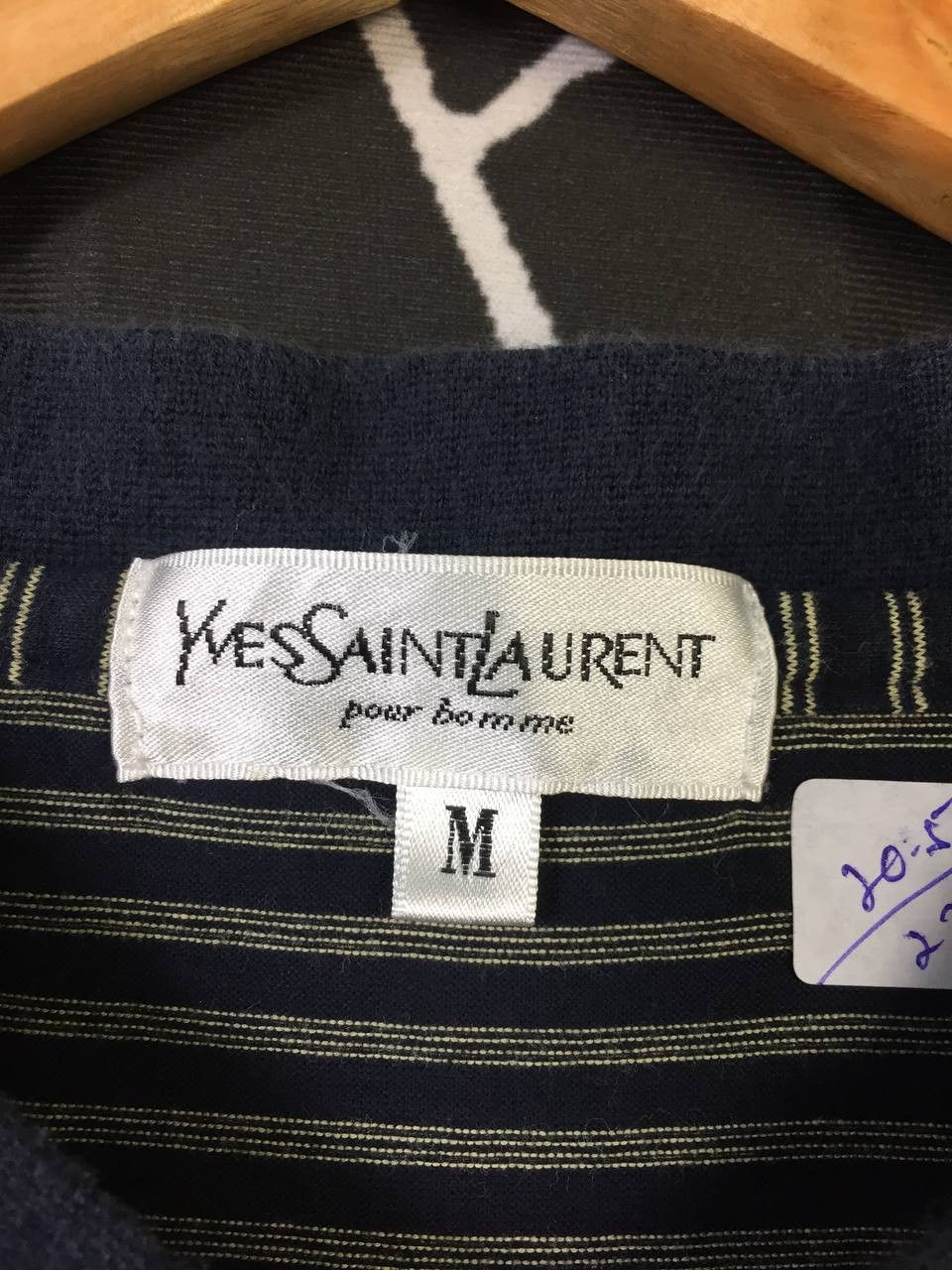 Yves Saint Laurent Vtg YSL Yves Saint Laurent Pour Homme Stripe Tee Size US M / EU 48-50 / 2 - 7 Thumbnail