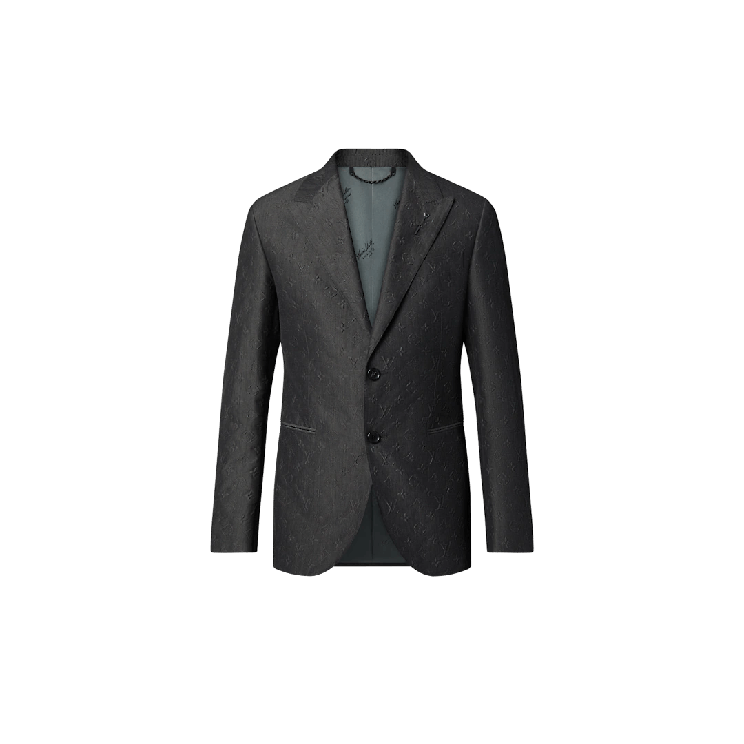 LVSE Single-Breasted Embossed Monogram Jacket