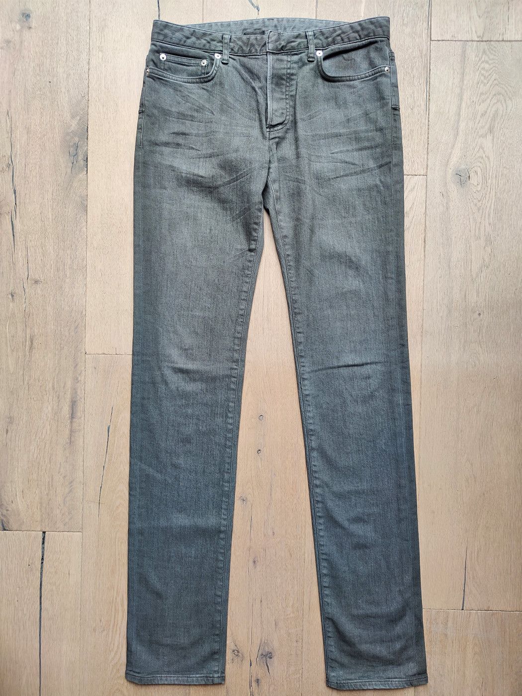 image of Dior Homme Luster Clawmark Denim in Grey, Men's (Size 29)