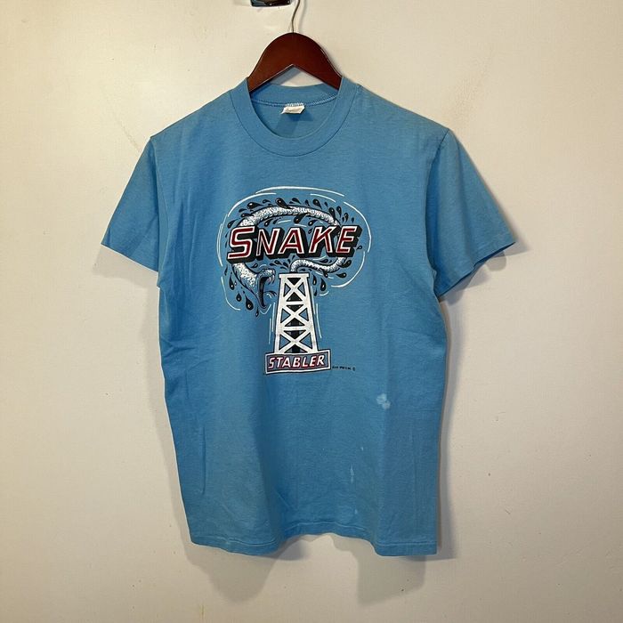 Vintage Vintage 80s NFL KEN STABLER Houston Oilers Snake T-Shirt | Grailed