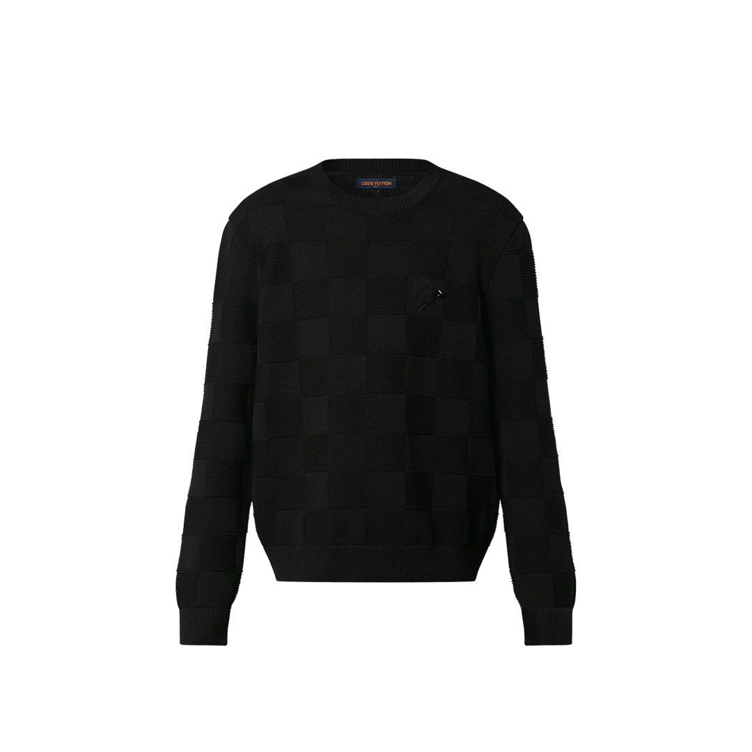 Damier Stitch Crewneck