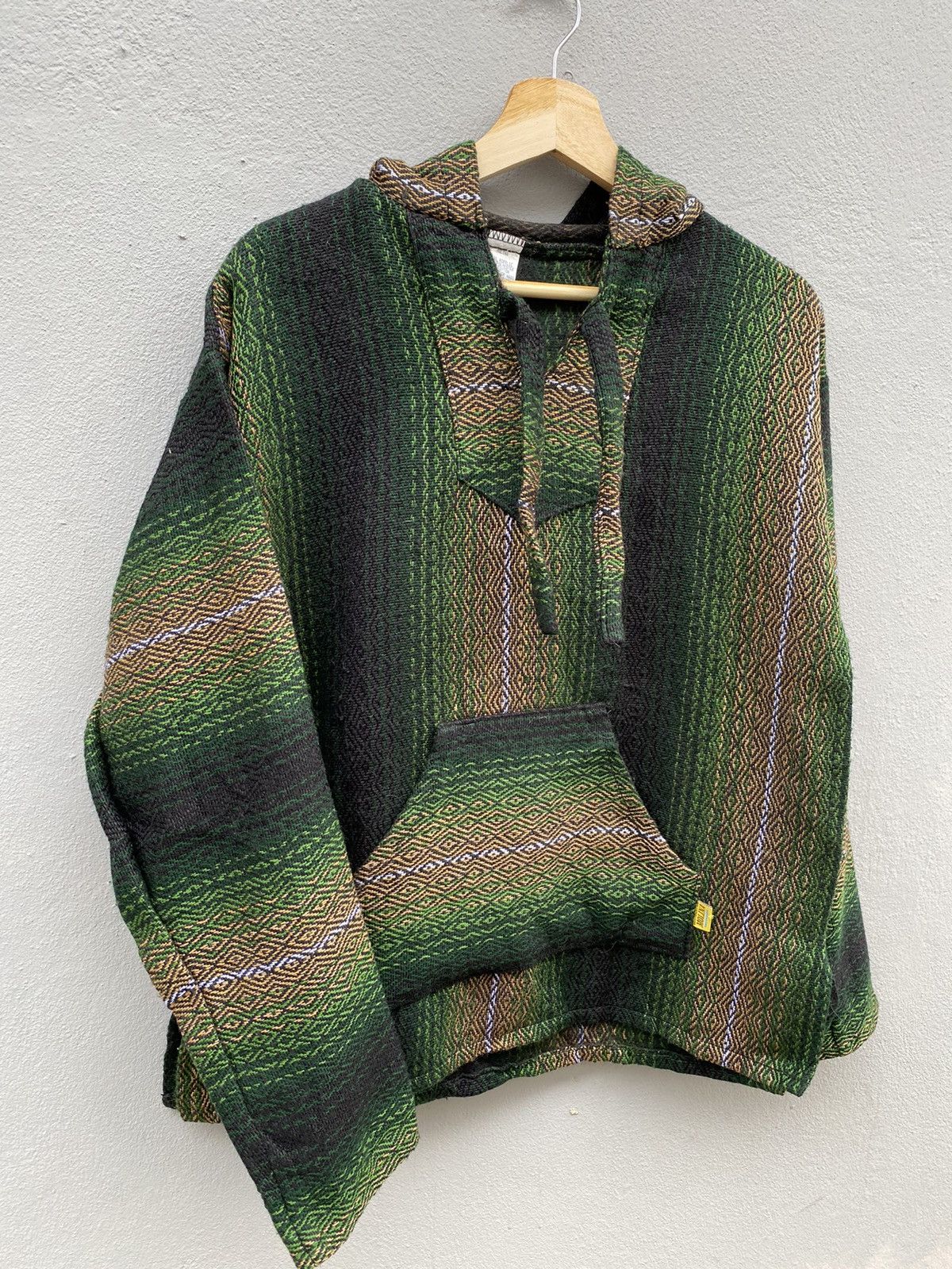 Mexican Threads vintage rare woven mexican baja jumper hoodie Size US M / EU 48-50 / 2 - 2 Thumbnail
