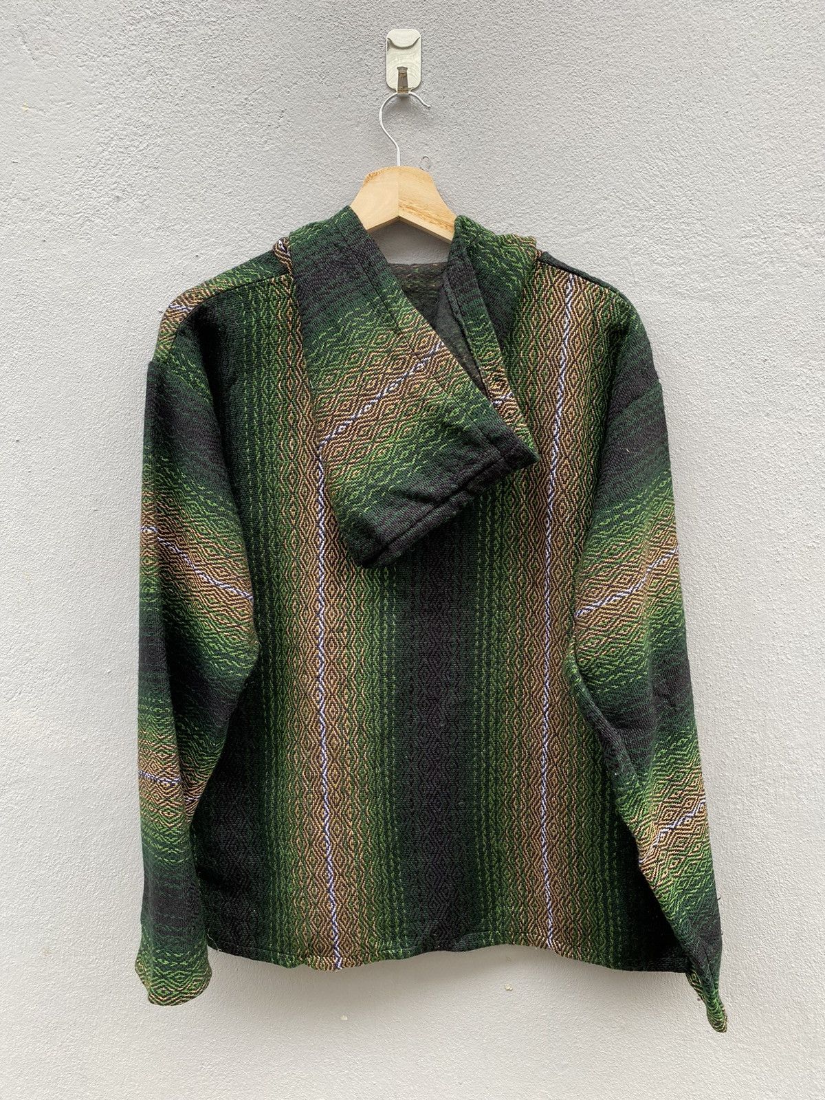 Mexican Threads vintage rare woven mexican baja jumper hoodie Size US M / EU 48-50 / 2 - 9 Thumbnail