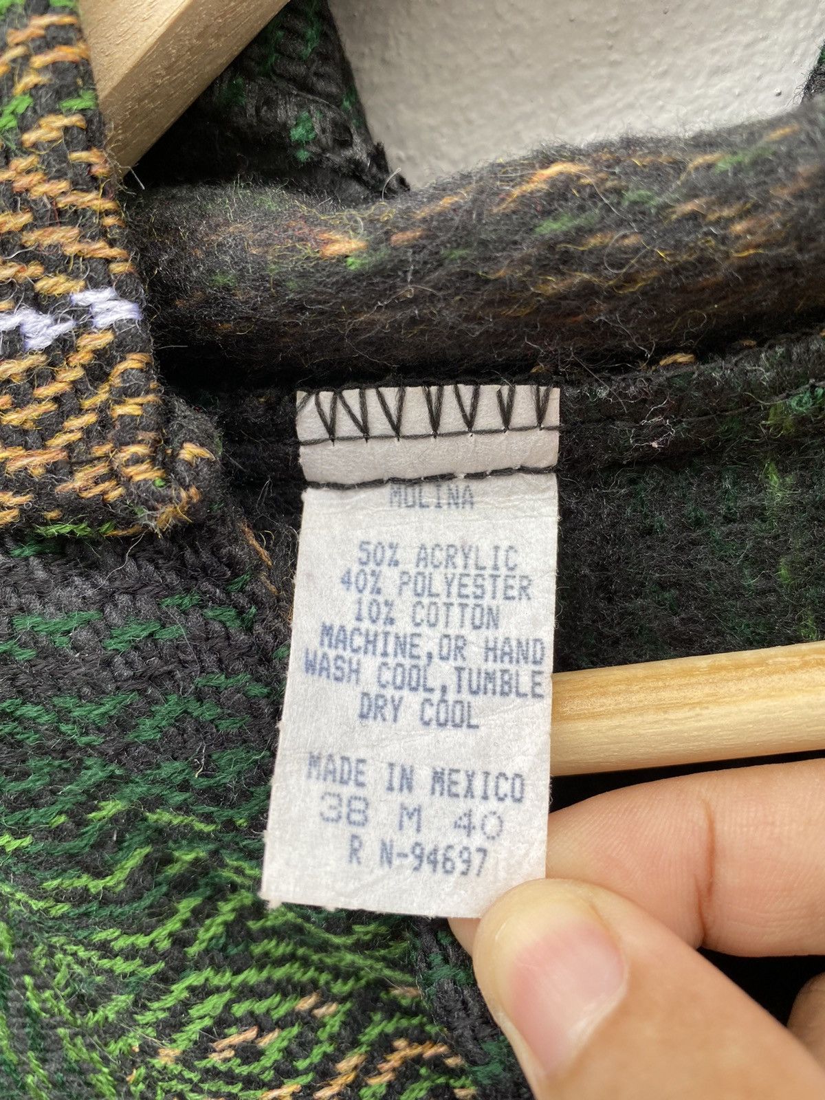 Mexican Threads vintage rare woven mexican baja jumper hoodie Size US M / EU 48-50 / 2 - 7 Thumbnail