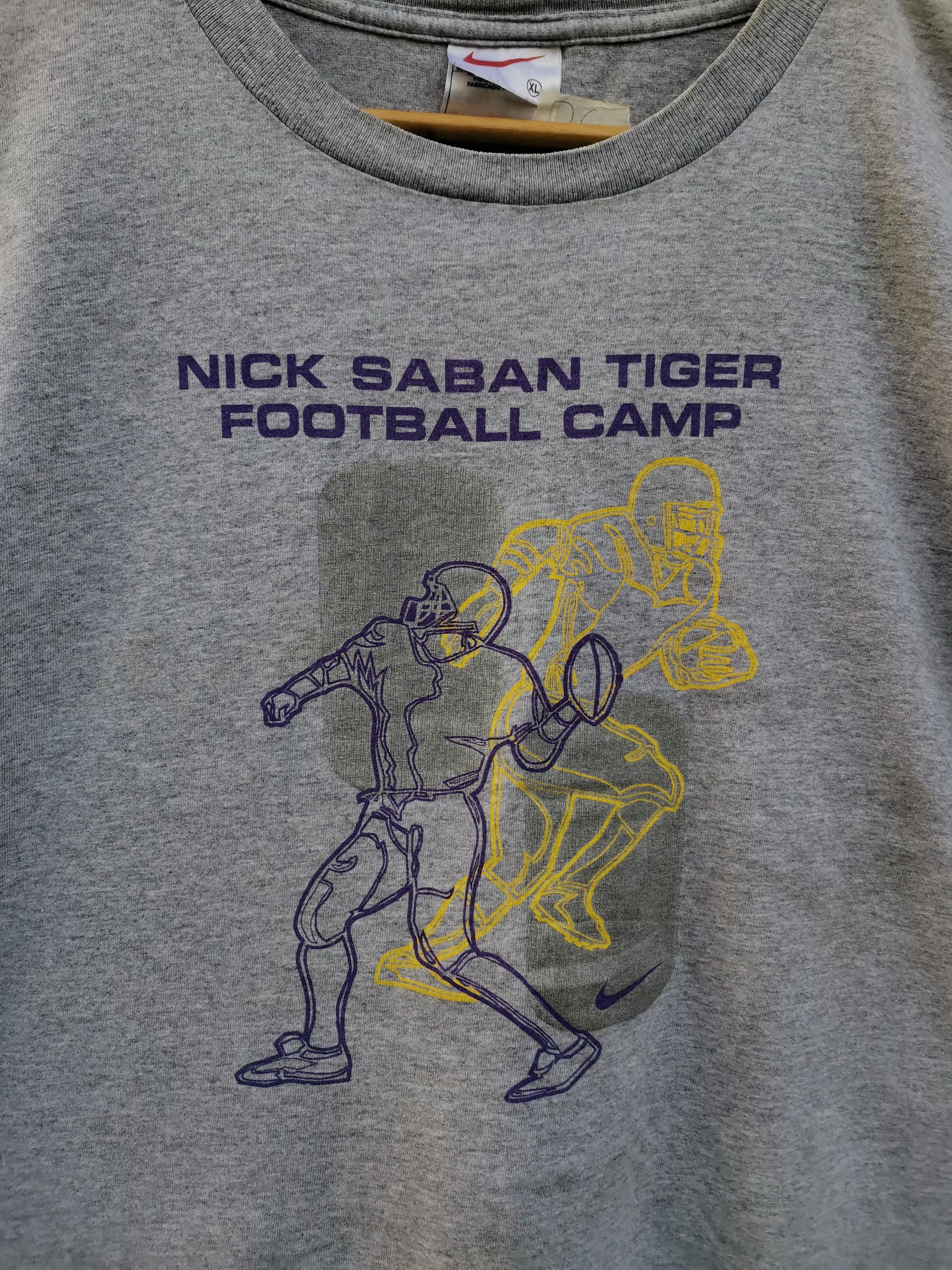 Nike Vintage 90s Nike Nick Saban Tiger Football Tshirt Size US XXL / EU 58 / 5 - 2 Thumbnail