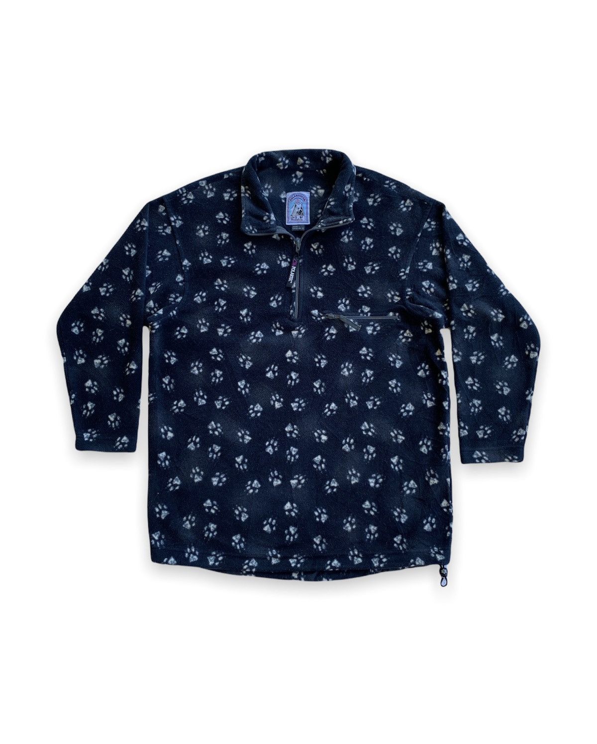 image of Jack Wolfskins x Polartec Jack Wolfskin X Polartec Half Zip Fleece in Black, Men's (Size Medium)