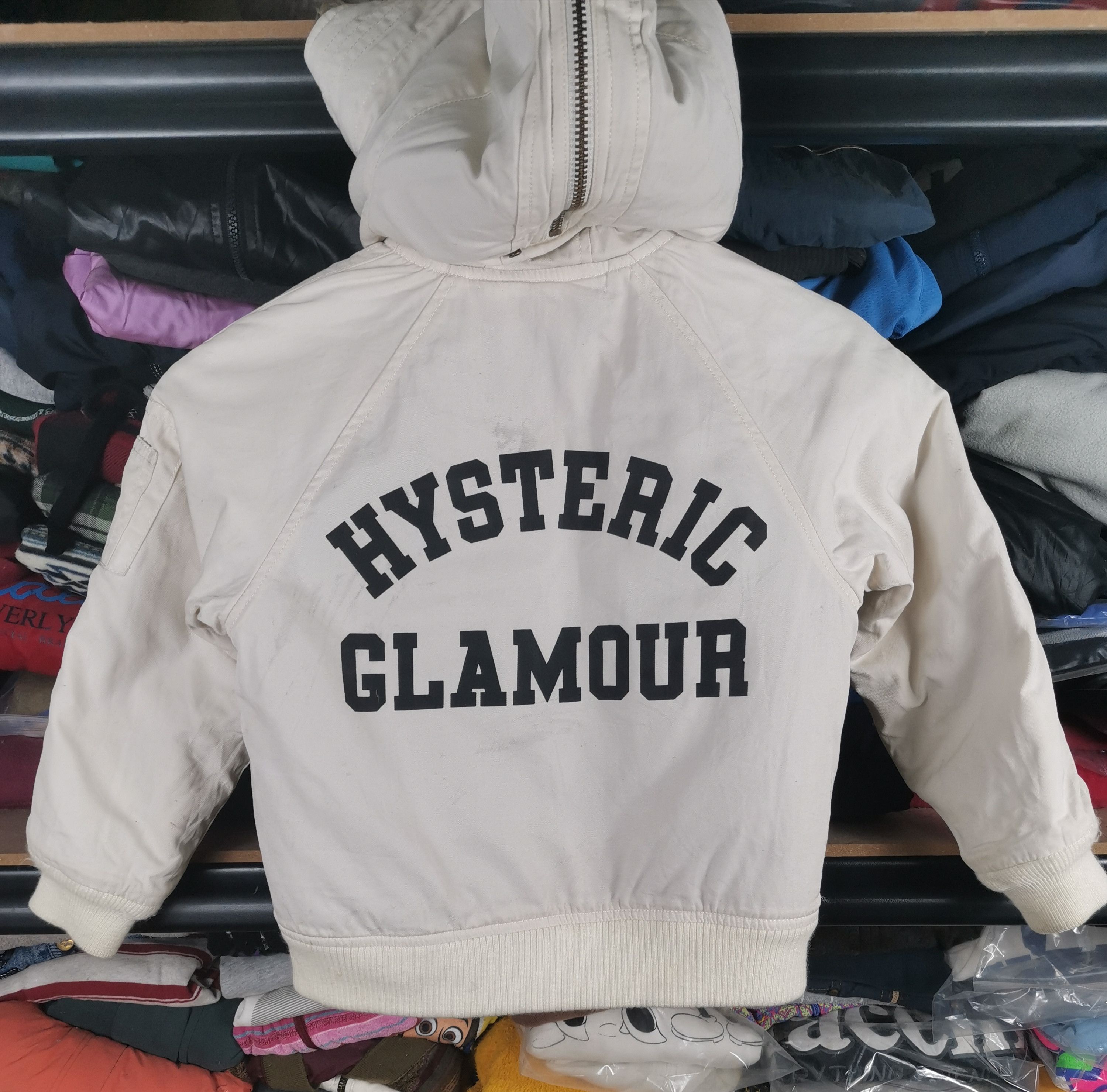 image of Hysteric Glamour Bomber Jacket Hoodie For Kids in White (Size 2XS)