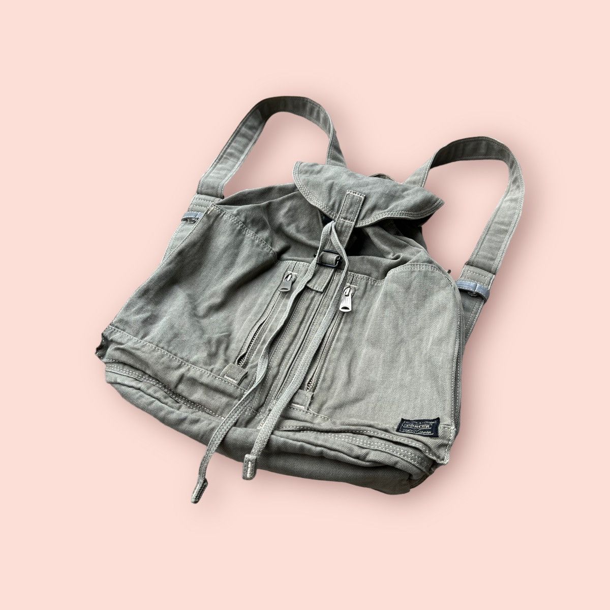 Japanese Brand VINTAGE PORTER HERRINGBONE MINI BACKPACK/RUCKSACK Size ONE SIZE - 5 Thumbnail