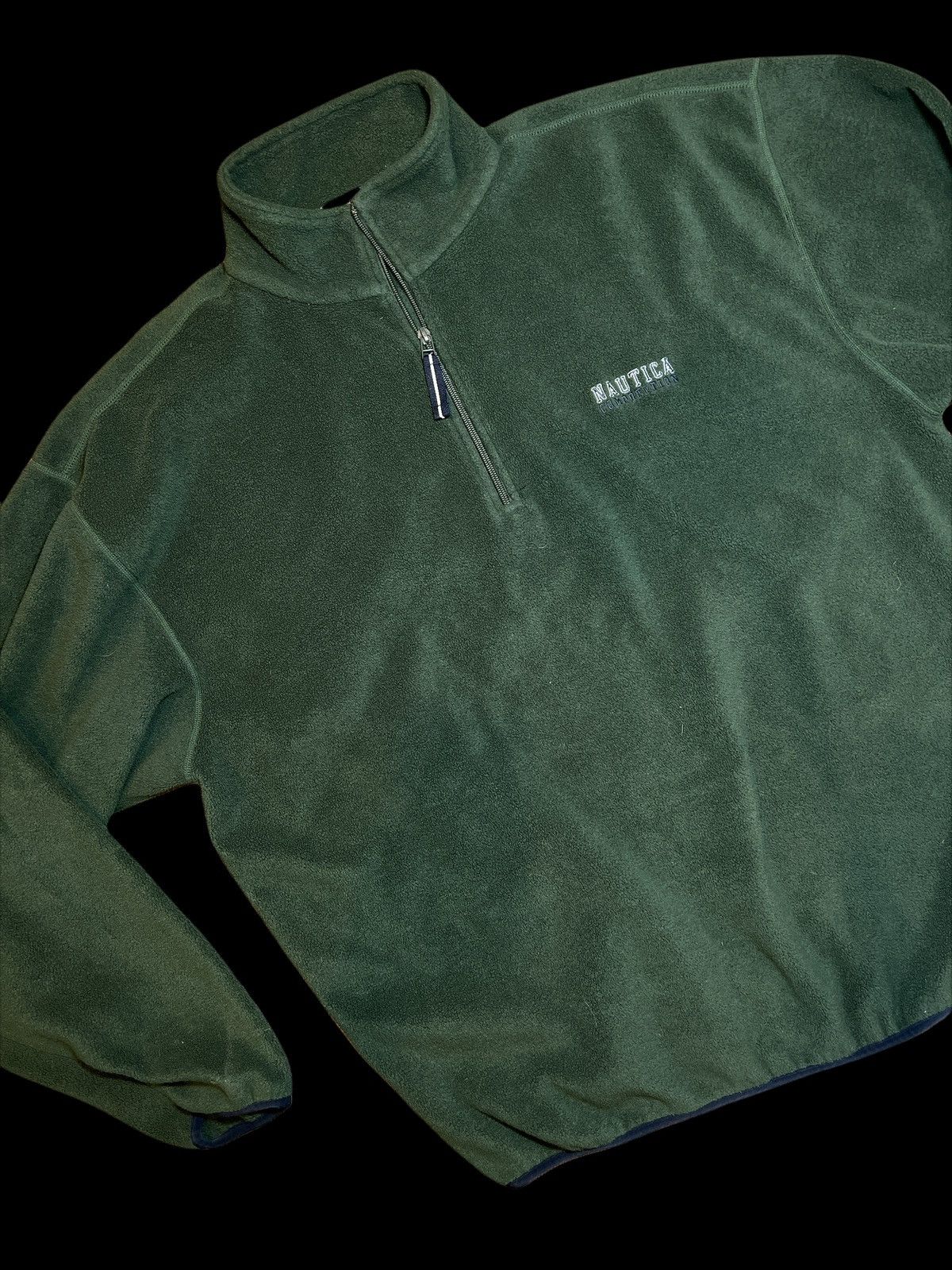 Vintage 90's LINEA IL MARE YATCHING Embroidered Pocket Logo 1/4 Button Pullover Fleece Sweatshirt