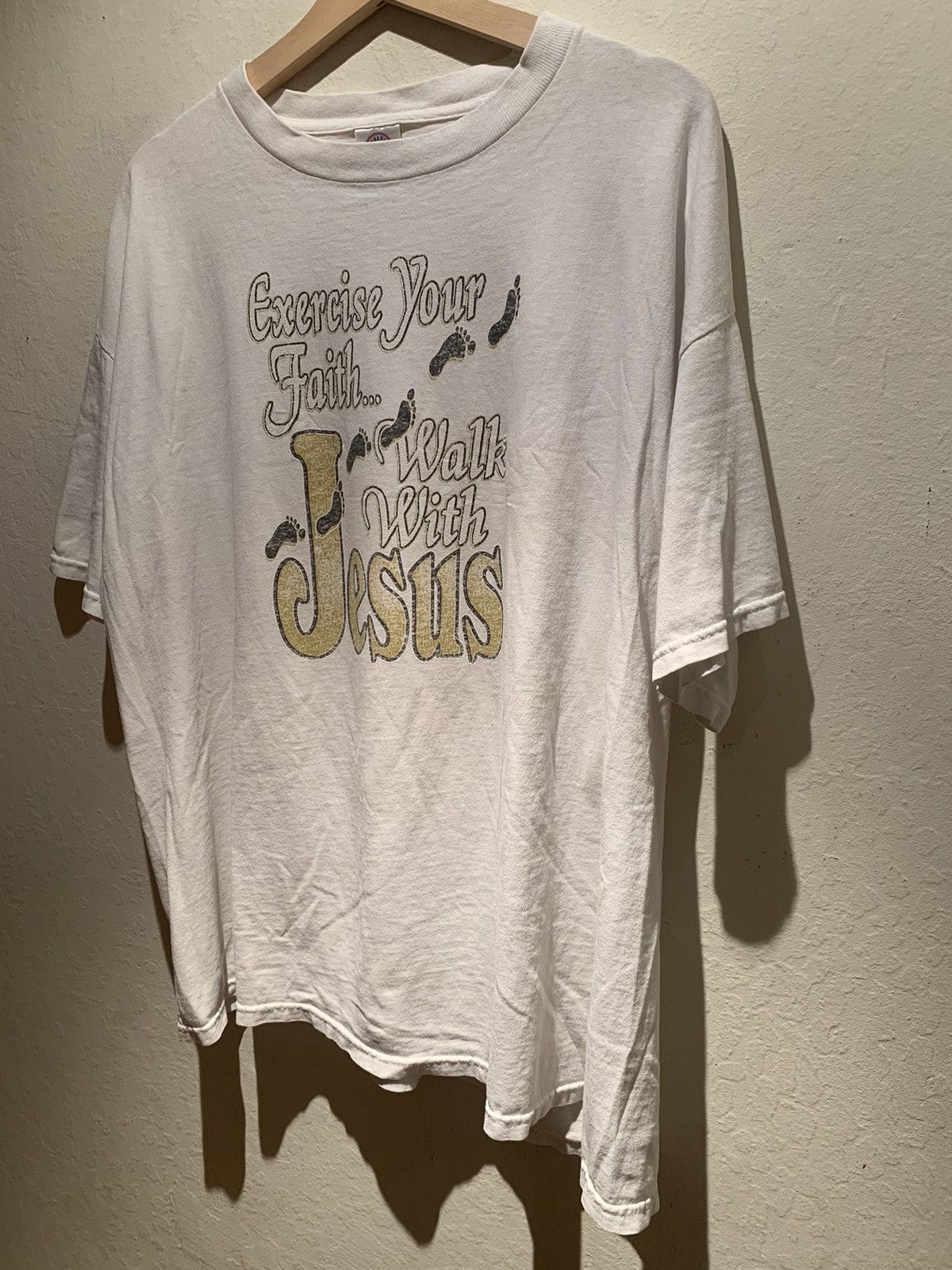 Other × Vintage *RARE* Vintage Exercise Your Faith Walk With Jesus T-Shirt Size US XL / EU 56 / 4 - 1 Thumbnail