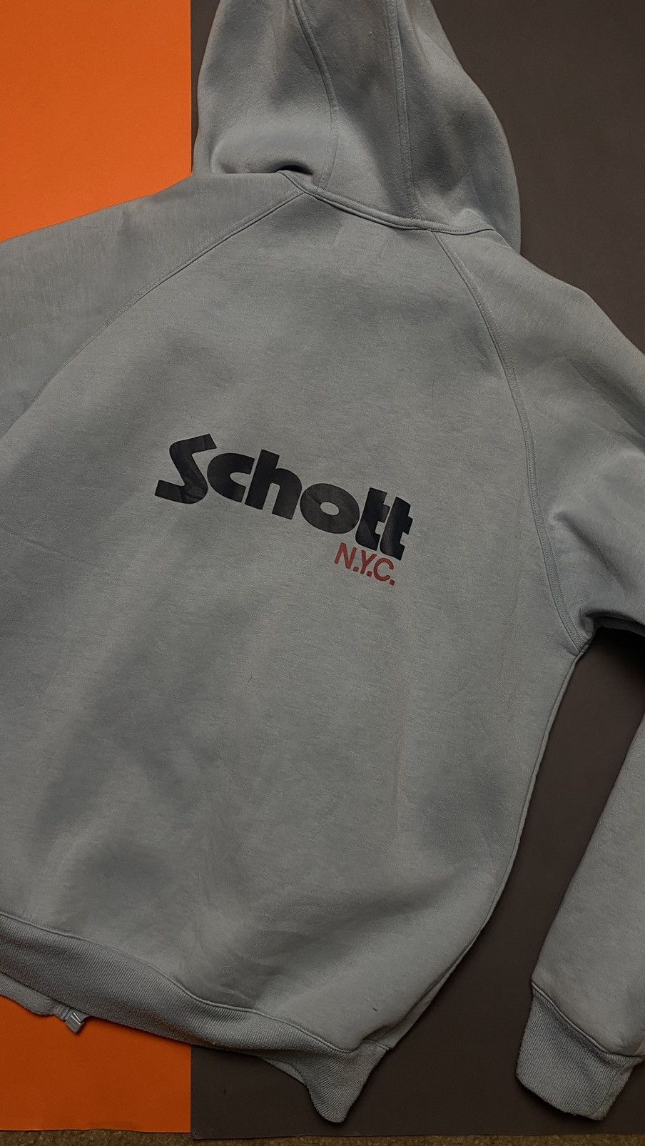 Schott SCOTT mens warm HOODIE inside on Fleece Size US L / EU 52-54 / 3 - 10 Thumbnail