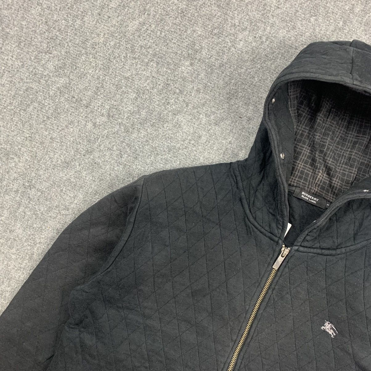 Burberry × Vintage Vintage Burberry Black Label Quilted Hoodie Jacket Size US M / EU 48-50 / 2 - 5 Thumbnail