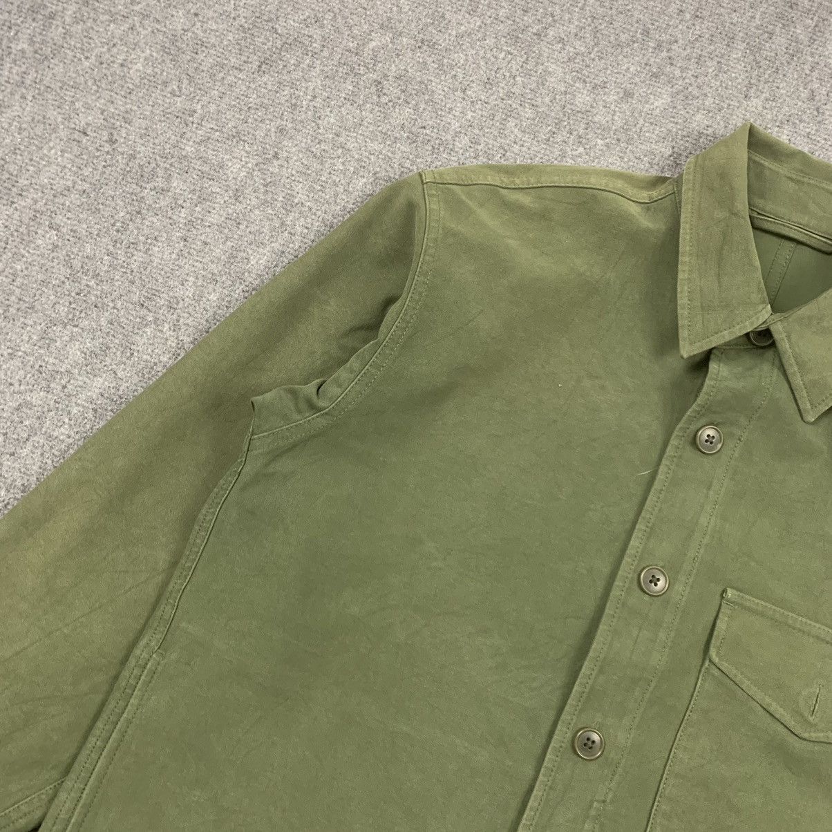 Japanese Brand × Uniqlo × Vintage Vintage Uniqlo Army Green Button Up Jacket Size US S / EU 44-46 / 1 - 6 Thumbnail