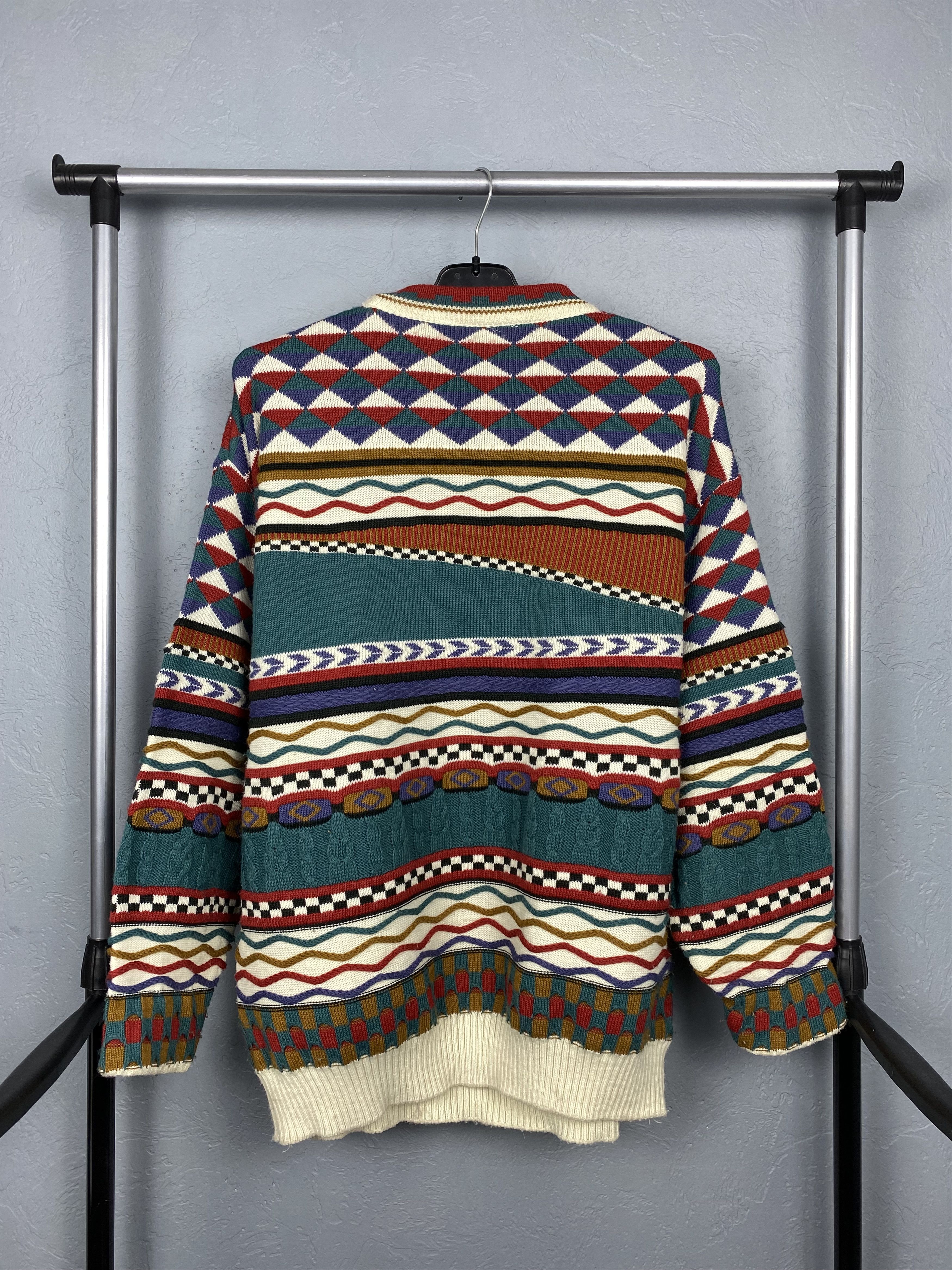 Vintage Vintage Coloured Cable Knit Sweater Coogi Style Size US L / EU 52-54 / 3 - 5 Thumbnail