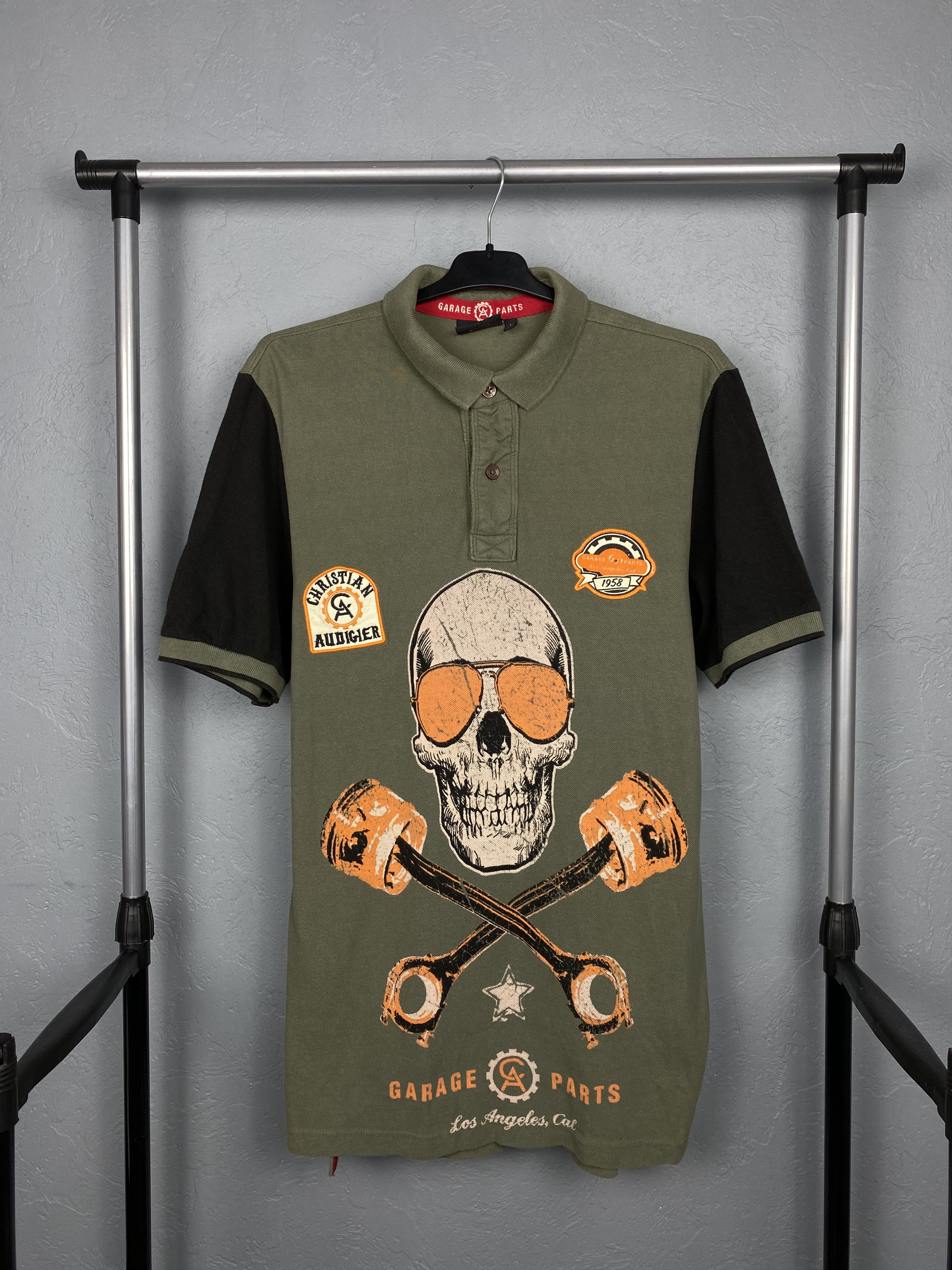 Christian Audigier × Ed Hardy × Vintage Christian Audigier Garage Parts Polo Shirt Tee Ed Hardy Size US L / EU 52-54 / 3 - 1 Thumbnail
