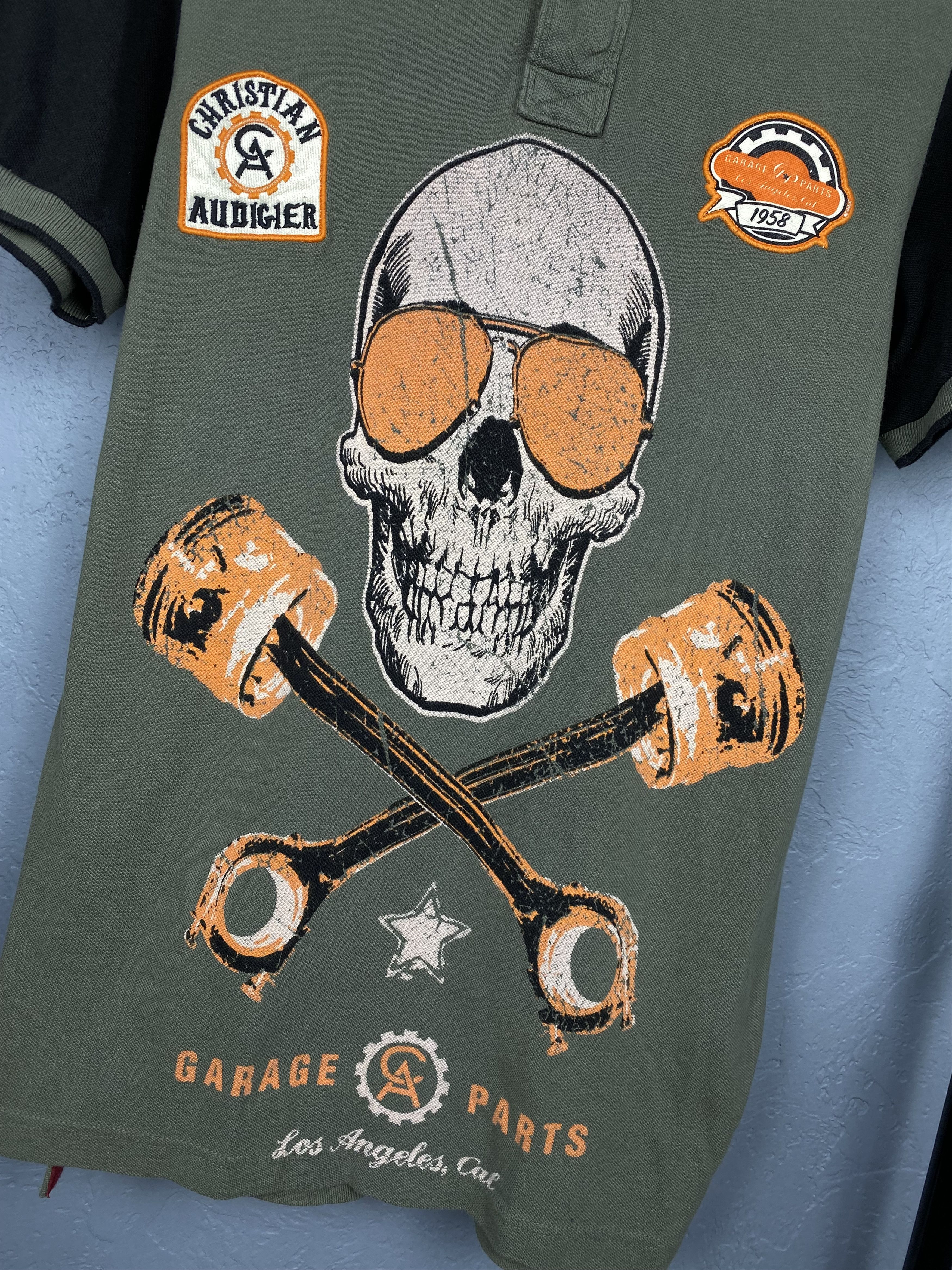 Christian Audigier × Ed Hardy × Vintage Christian Audigier Garage Parts Polo Shirt Tee Ed Hardy Size US L / EU 52-54 / 3 - 3 Thumbnail