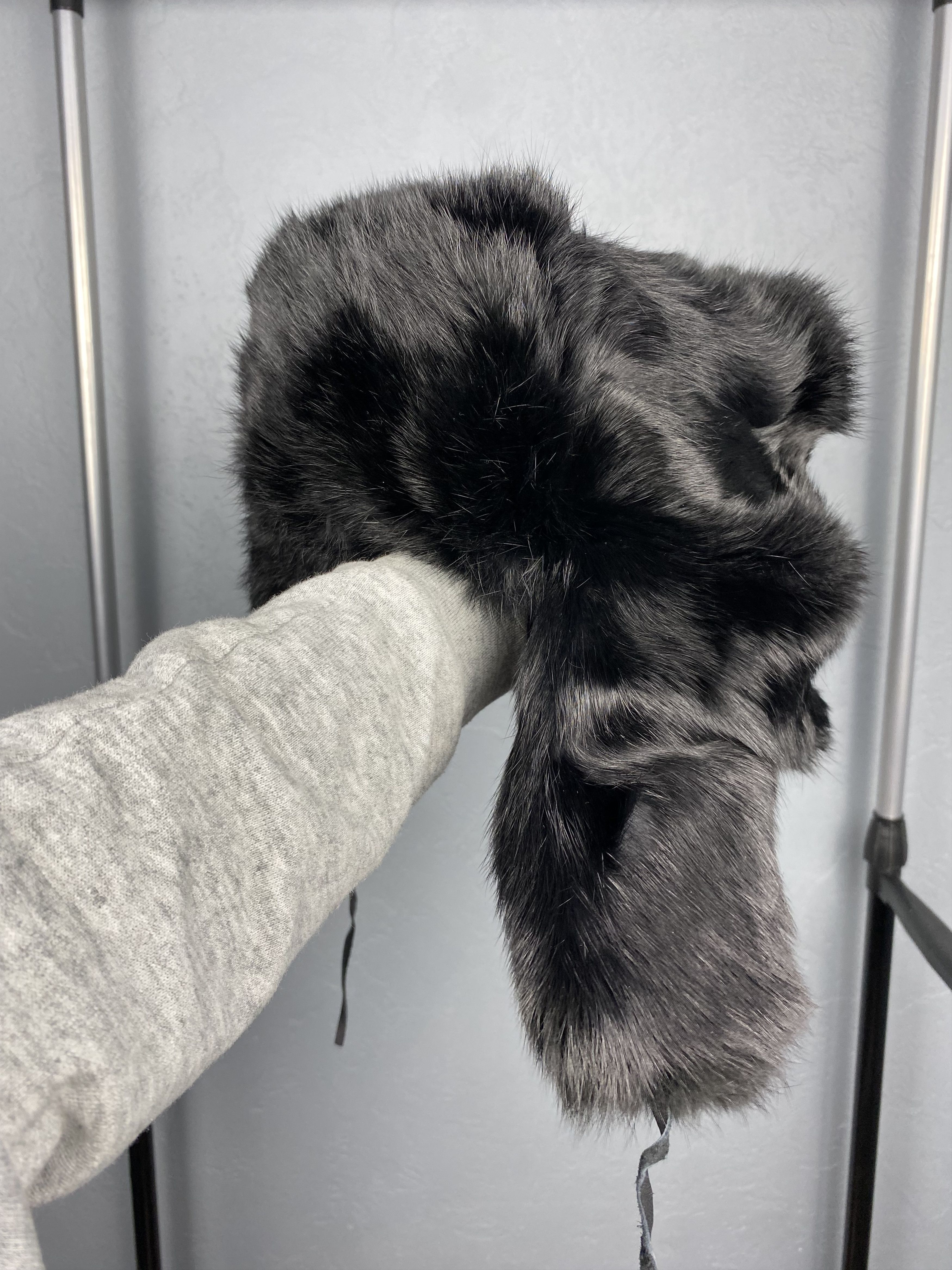 20471120 Vintage Mohair Hat with Ear Flaps Beanie Wool Fur Size ONE SIZE - 2 Thumbnail