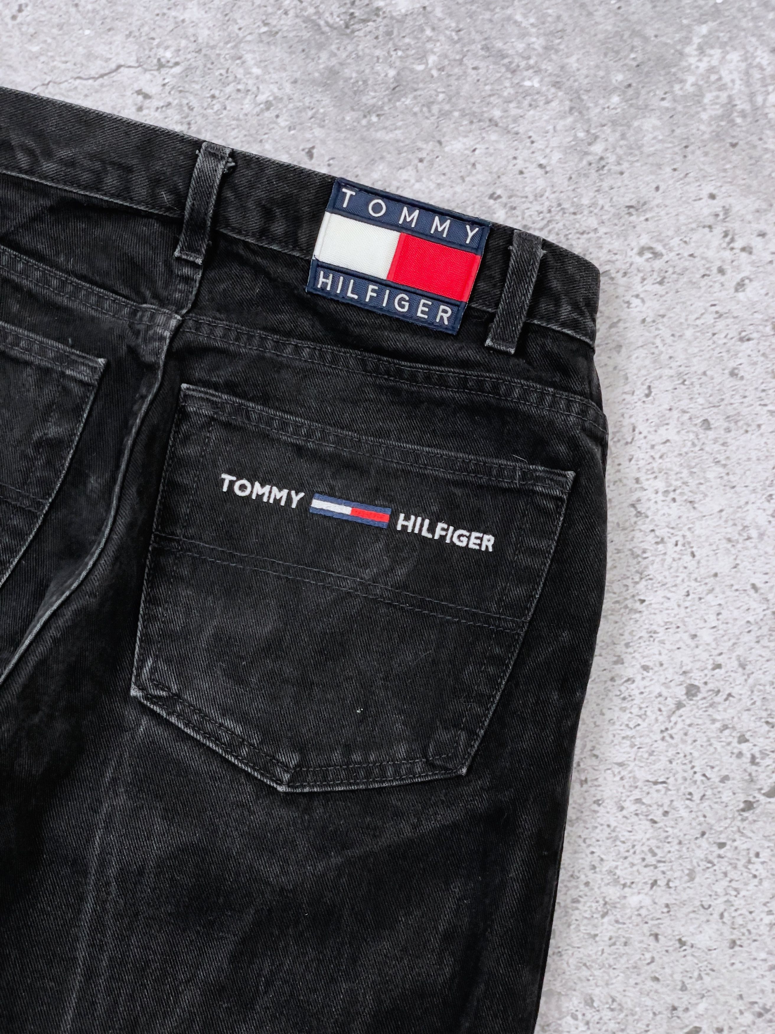 Tommy Hilfiger × Vintage 90s Tommy Hilfiger Made in USA Black Carpenter Wash Denim Size US 31 - 3 Thumbnail