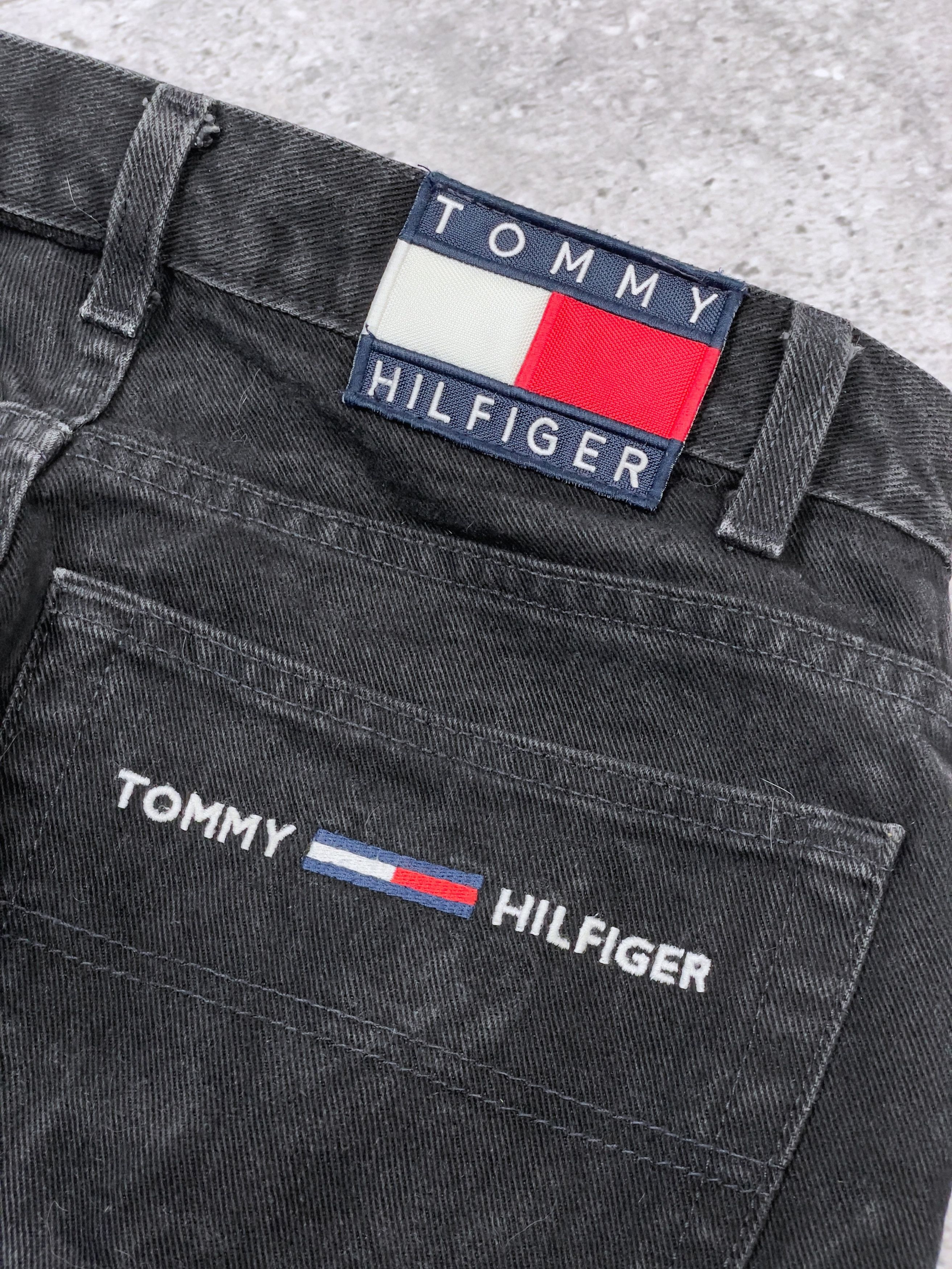 Tommy Hilfiger × Vintage 90s Tommy Hilfiger Made in USA Black Carpenter Wash Denim Size US 31 - 4 Thumbnail