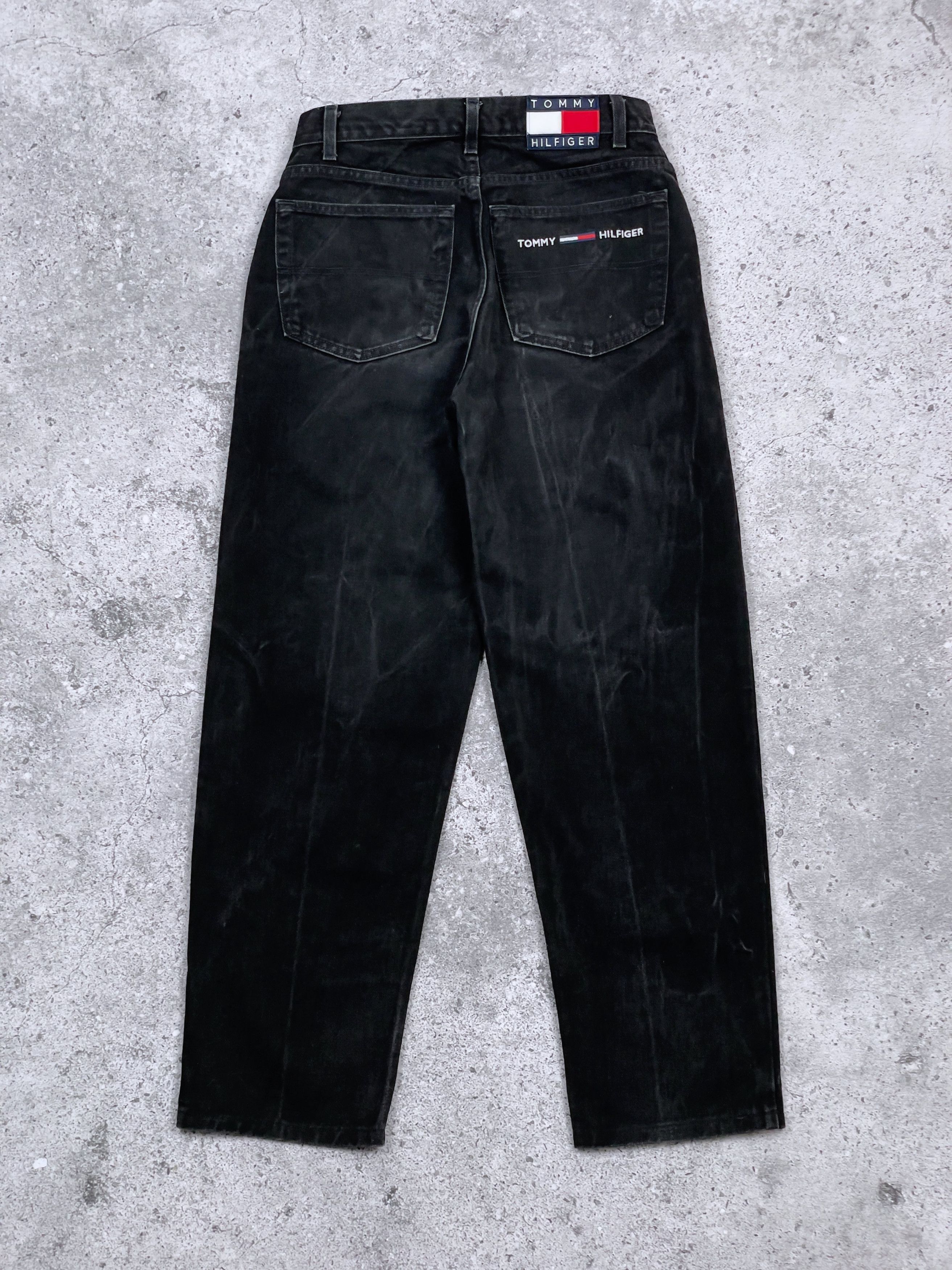 Tommy Hilfiger × Vintage 90s Tommy Hilfiger Made in USA Black Carpenter Wash Denim Size US 31 - 1 Thumbnail