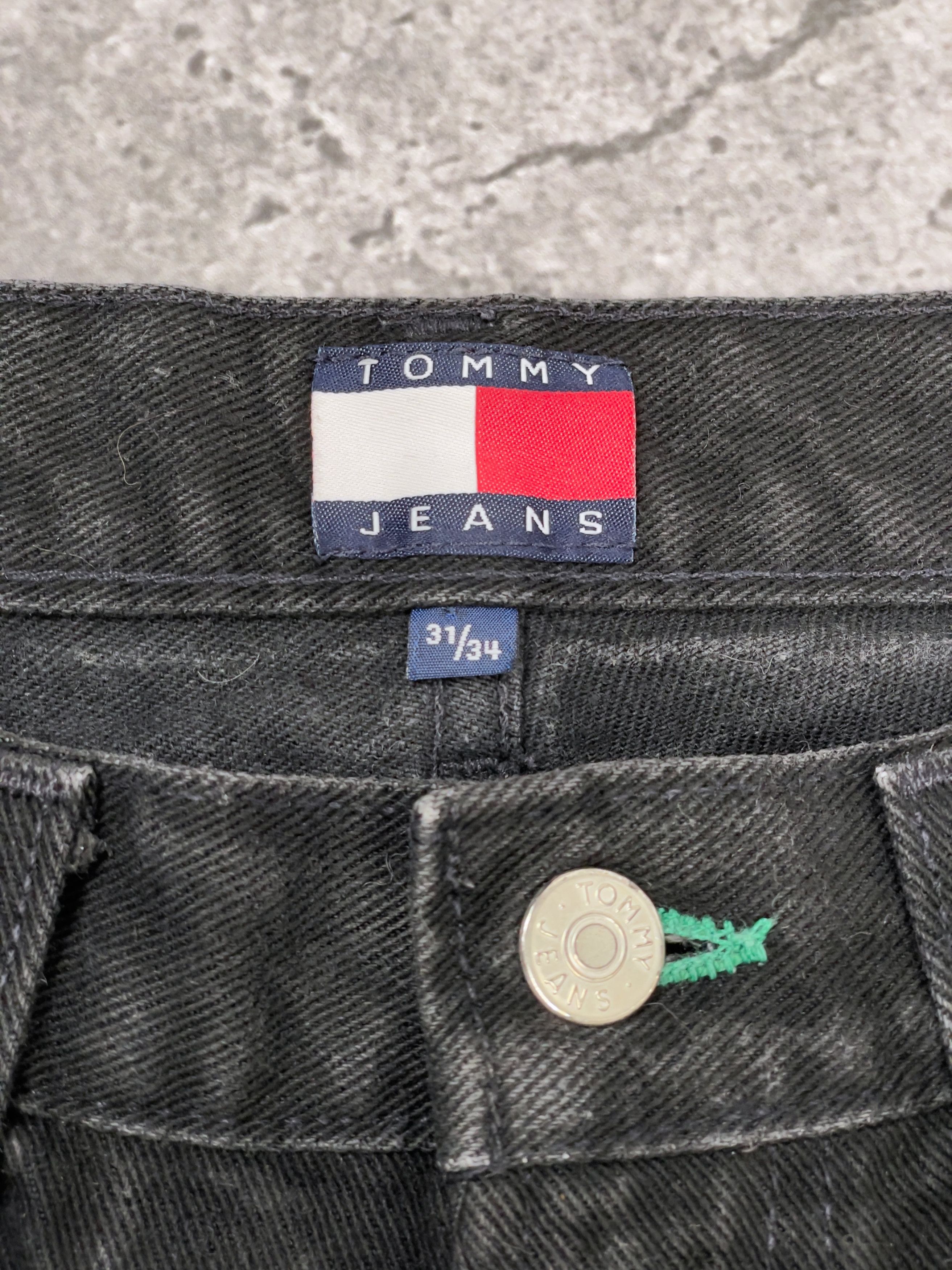 Tommy Hilfiger × Vintage 90s Tommy Hilfiger Made in USA Black Carpenter Wash Denim Size US 31 - 8 Thumbnail