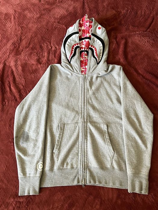 Bape ABC Camo Shark Wide Full Zip Double Hoodie | Grailed