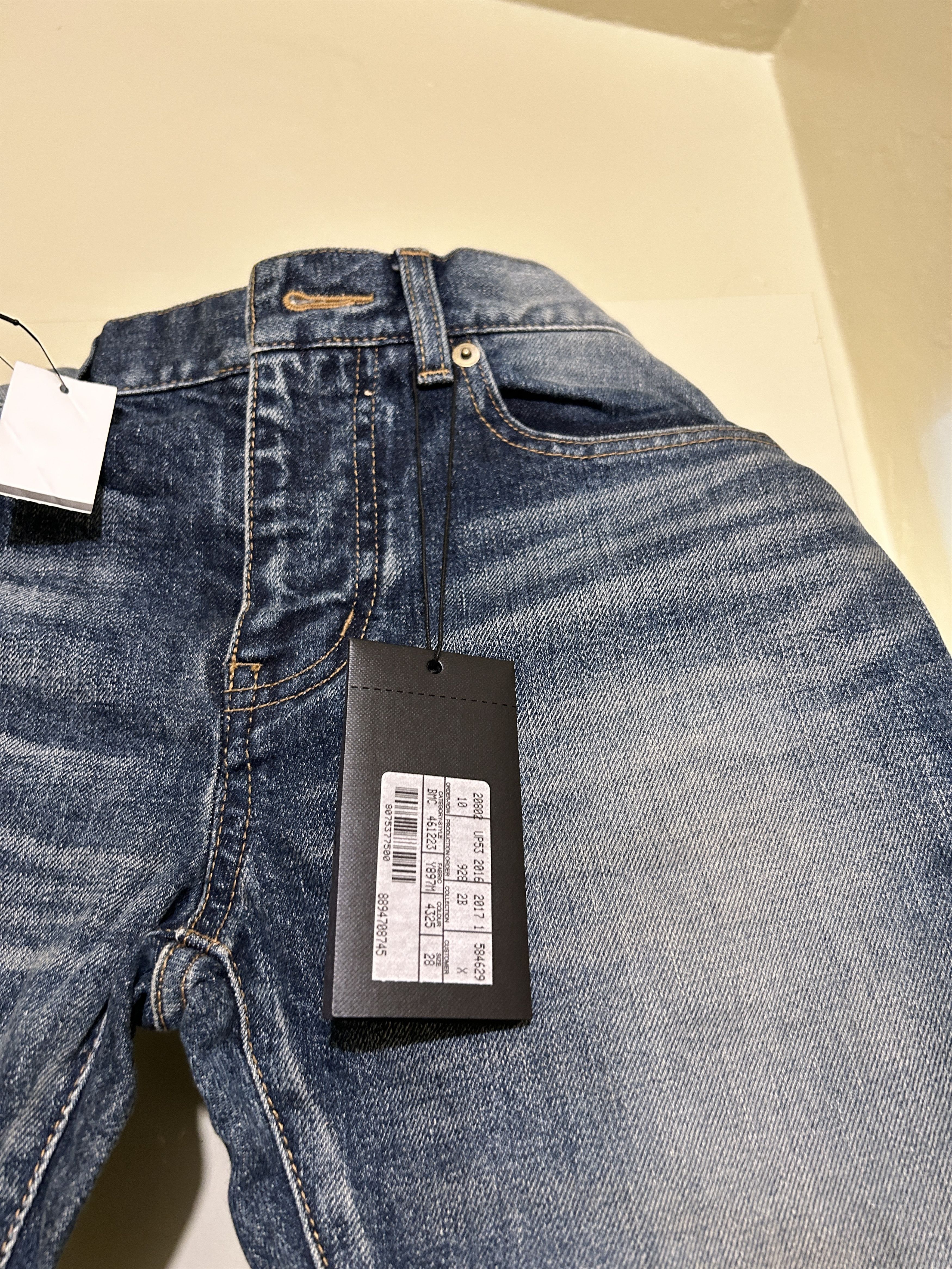 Hedi Slimane × Saint Laurent Paris Saint laurent 2017 461223 y897m denim jeans whisker Size US 28 / EU 44 - 2 Thumbnail