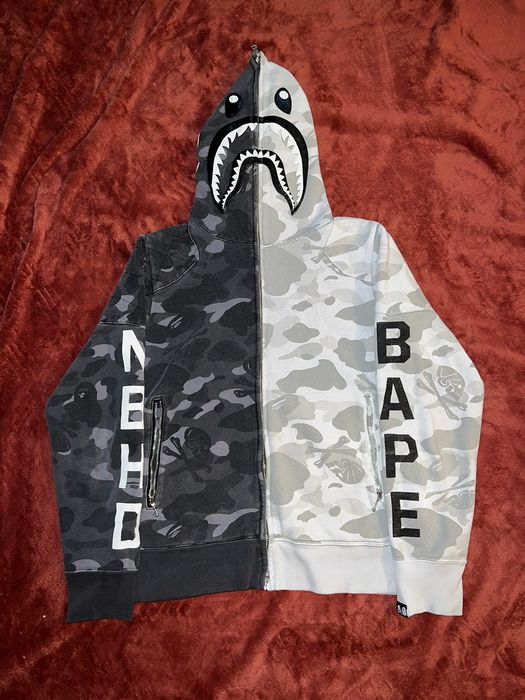 BAPE Double shark full zip hoodie ABC camo blue × navy A Bathing Ape Size  XXL