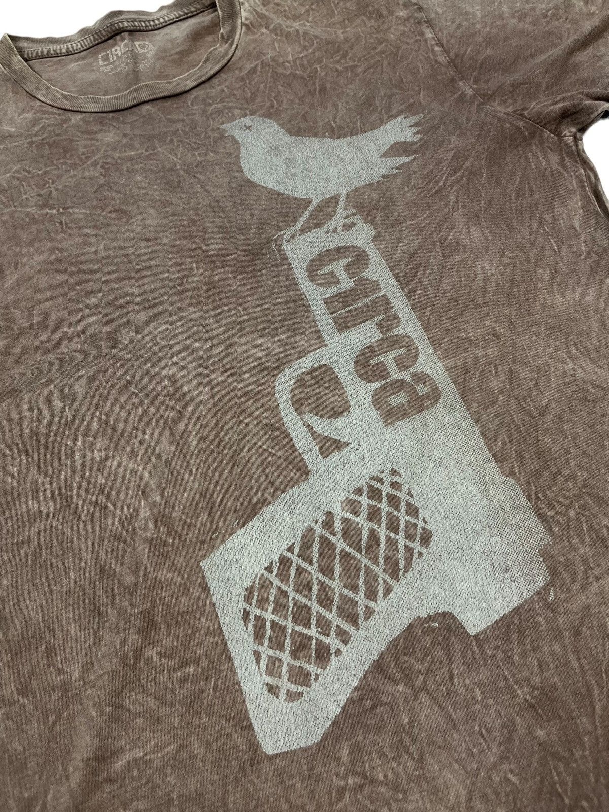 C1RCA Vintage Circa Skateboarding Brown Stone Washed T-shirt w Gun Size US L / EU 52-54 / 3 - 3 Thumbnail