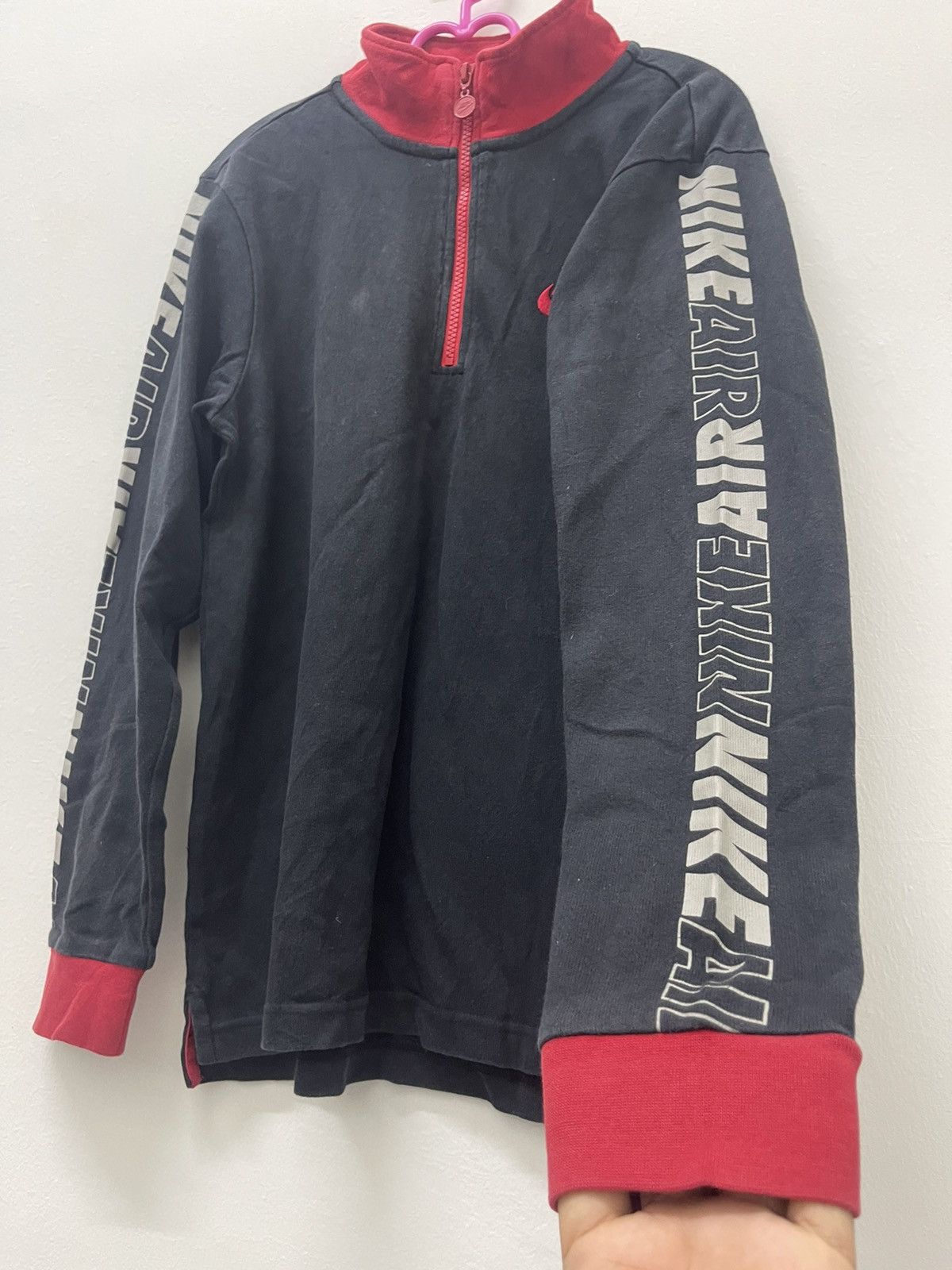 Nike Rare Vintage NIKE Spell Out Side Taped Half Zip Sweater Size US L / EU 52-54 / 3 - 3 Thumbnail