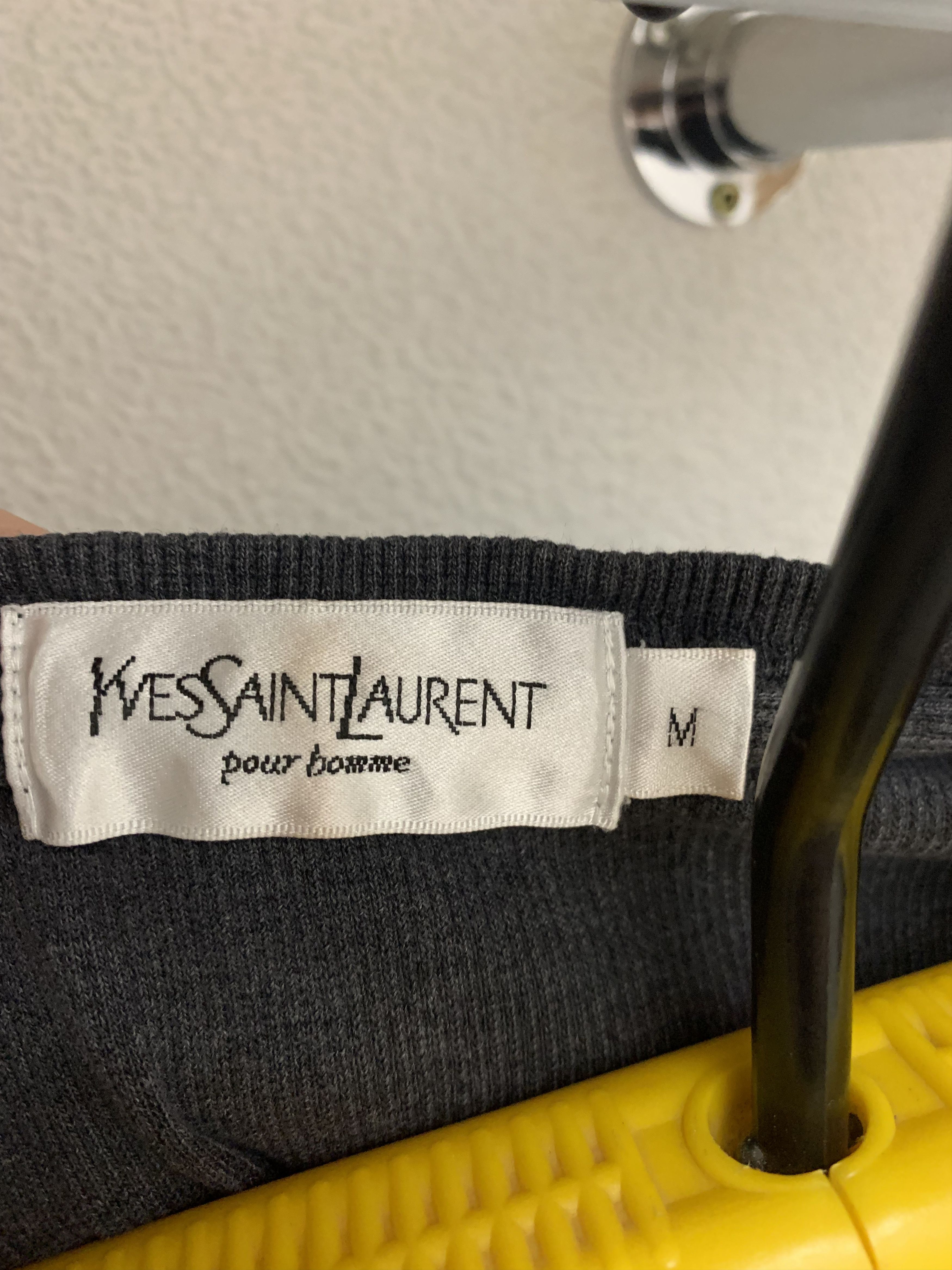 Yves Saint Laurent Yves Saint Laurent YSL central logo sweatshirt M grey Size US M / EU 48-50 / 2 - 5 Thumbnail