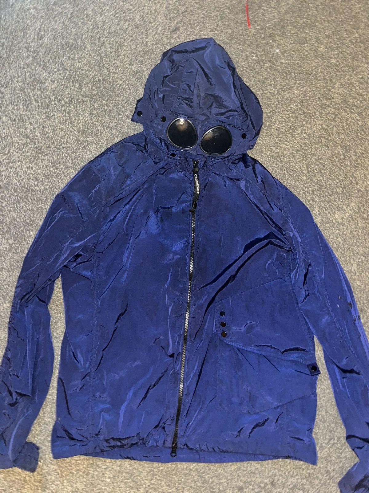 Cp company goggle hoodie blue best sale