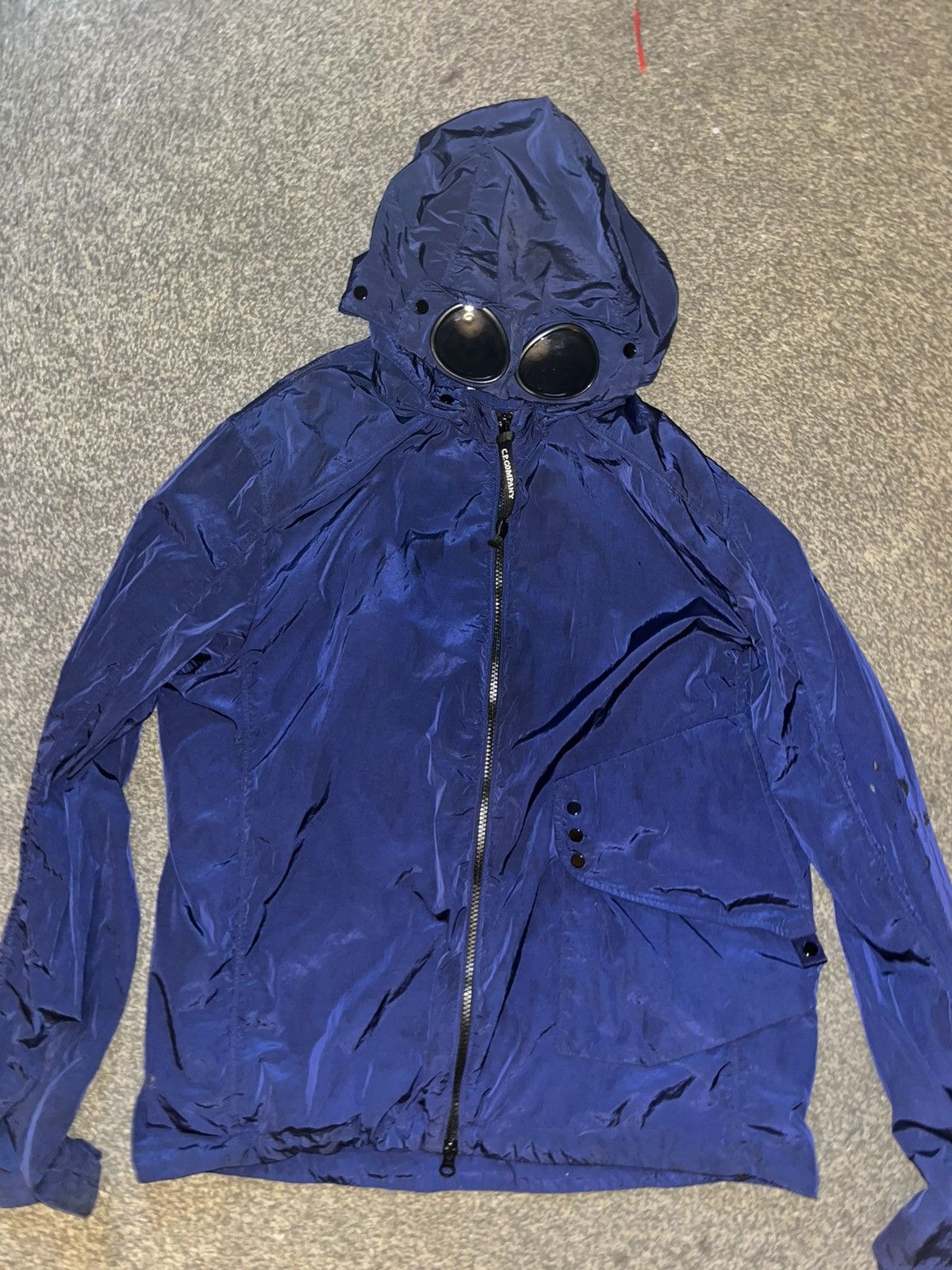 Cp company goggle hoodie blue best sale